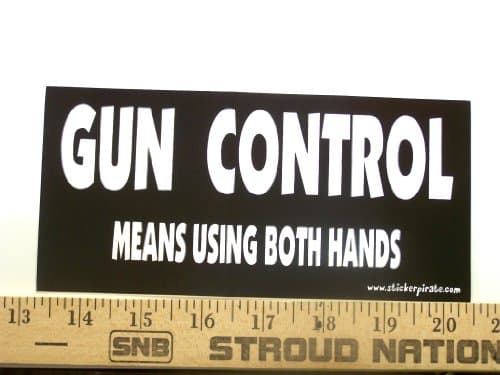Gun Control Means Using Both Hands Bumper Sticker/Decal