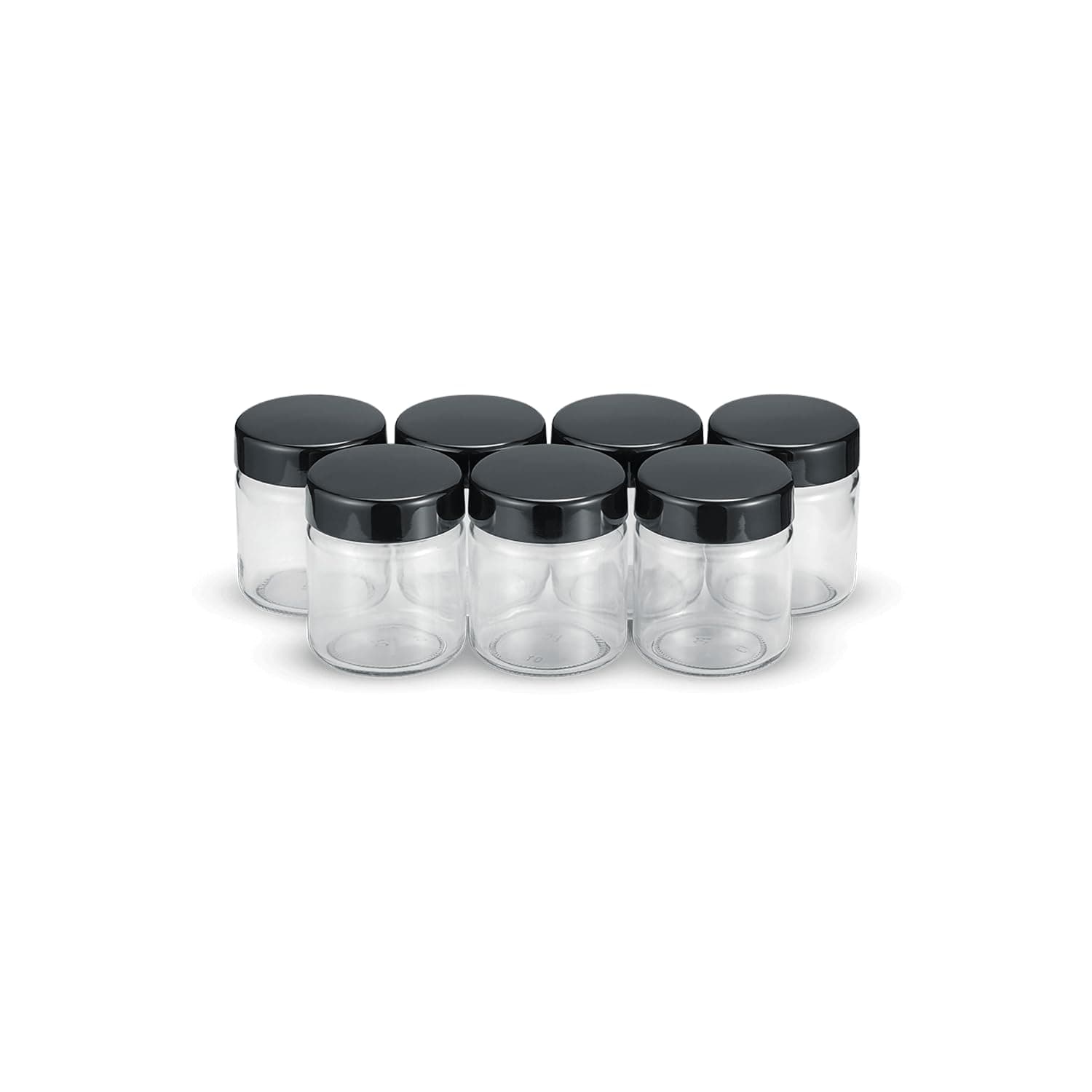 SEVERIN Replacement Jars for Yoghurt Makers, Yoghurt Jars with Lids (7 x 150 ml), Suitable Yoghurt Machines JG 3516 / JG 3518 / JG3519 / JG 3520 / JG 3521 and JG 3525, Black, EG 3514