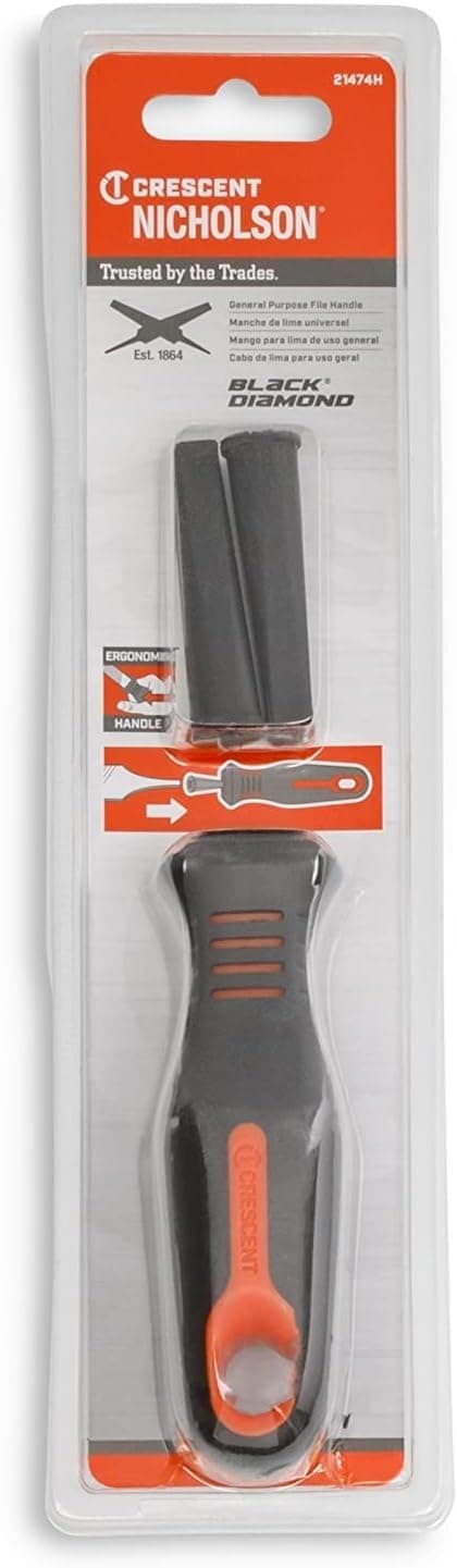 Nicholson Ergonomic Rubber File Handle with Inserts, 4-1/2" Length (Pack of 1)