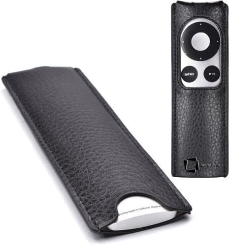 InventCase Apple TV (2nd and 3rd Generation) Remote Control Protective Leather Case Cover Wallet Slip Pouch - Black