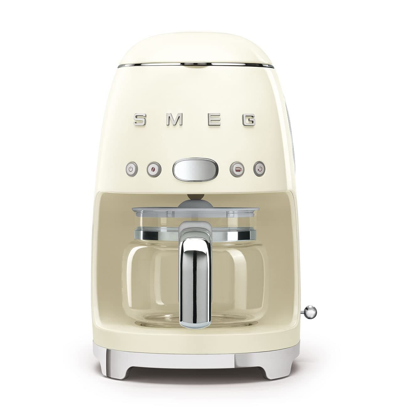 Smeg DCF02CRUK Drip Coffee Machine, Auto-Start Mode, Reuseable Filter, Digital Display, Anti-Drip System, Aroma Intensity Option, 1.4 Litre Tank, Cream