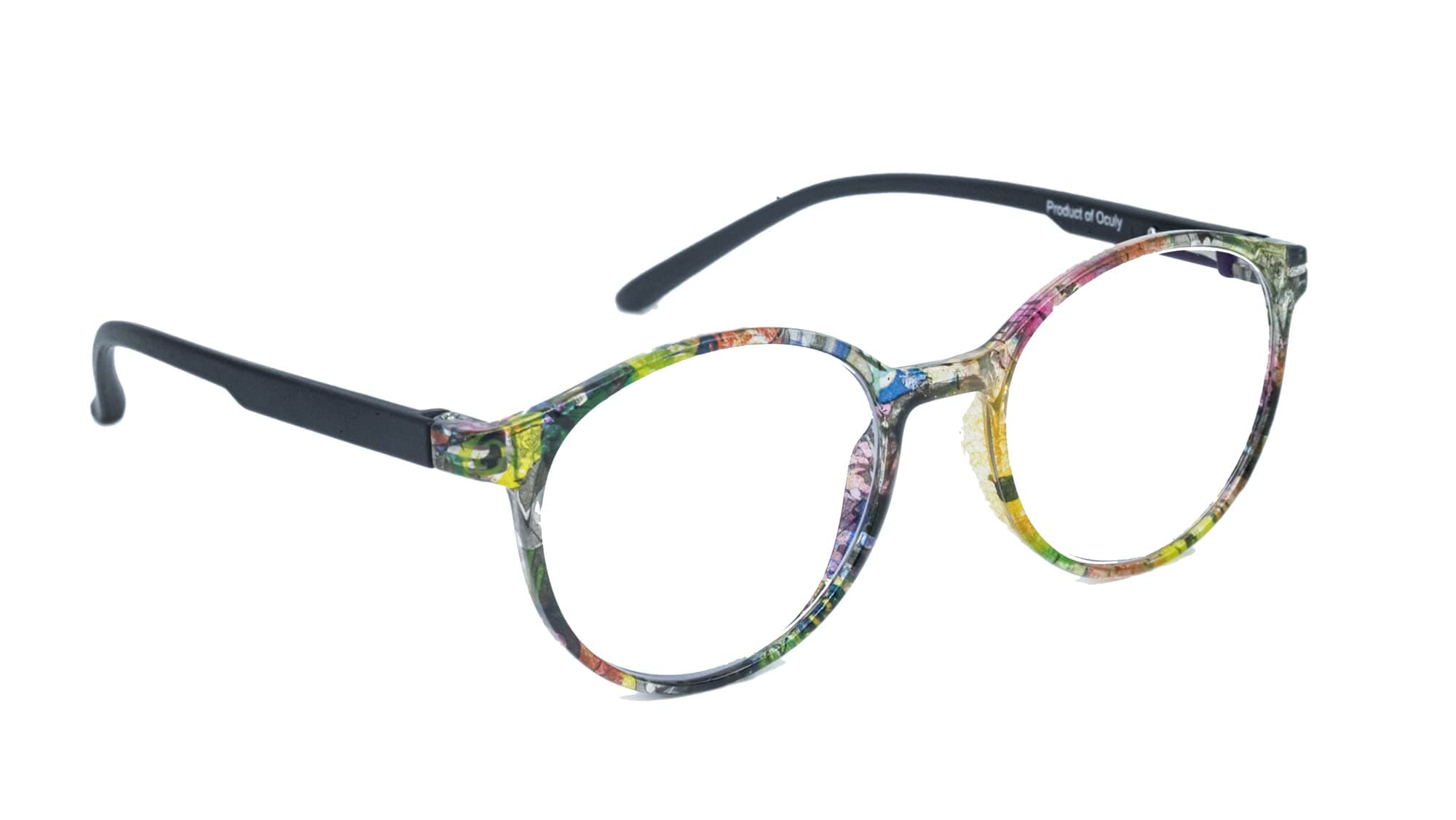 OCULY Round Blue Light Blocking Computer Glasses | Protection from Screen Glare | Reduce Eye Strain & Fatigue | Anti-UV for Gaming, Office, Reading |Transparent Blue Block Lenses, Pack of 1