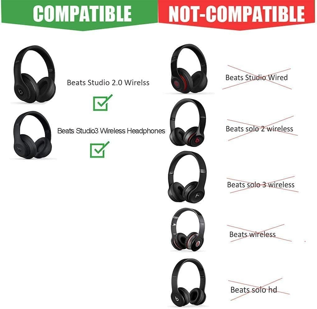 Knomix Studio 3.0 Wireless Top Headband Replacement Accessory for Studio 3 A1914 Headband Repair Kit for Studio 2.0 / Studio 3.0 Wireless - Black