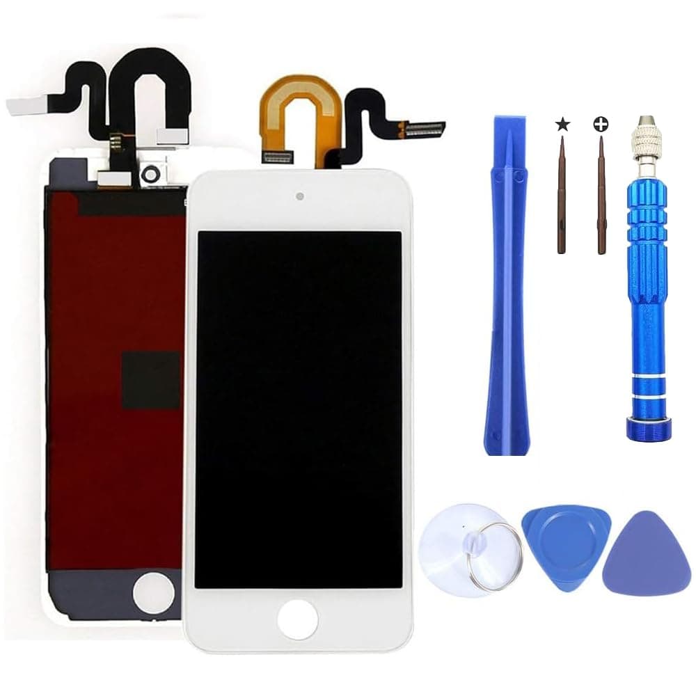 iezfix Full Replacement for iPod Touch 5 5th 6 6th LCD Screen The Whole Display Assembly and Repair Tools (White)