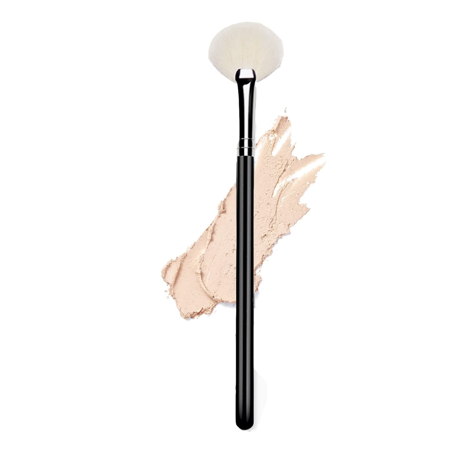Highlighter Brush Fan Brush for Face Highlighting, Buffing and Blending With Powder Cream, Blusher Highlighter Applicator Makeup Tool