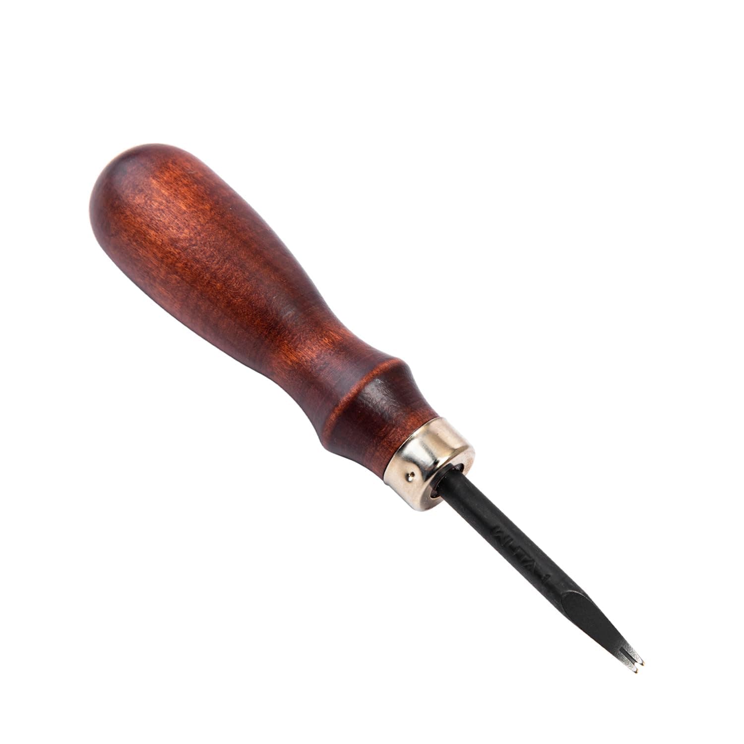 WUTA Edge Beveler High Carbon Steel Leather Beveler Tool Sharp Edge Skiving Leather Edge Beveler Wood Handle Edge Cutting Tool for Beveling Size 1,0.8mm