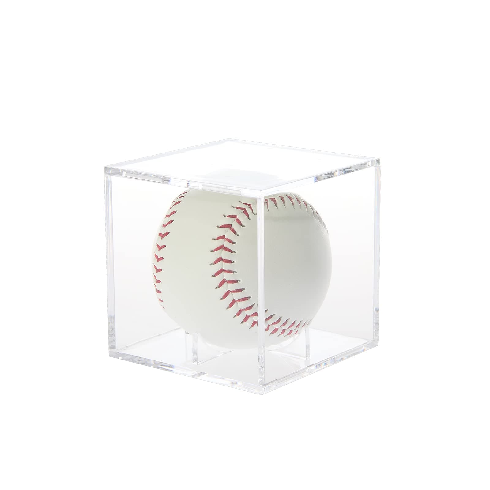 Stackable Baseball Display Case, Acrylic Cube Memorabilia Display Storage Box, UV Protected Baseball Holder for Ball Display - Fits Official Size Ball (1)