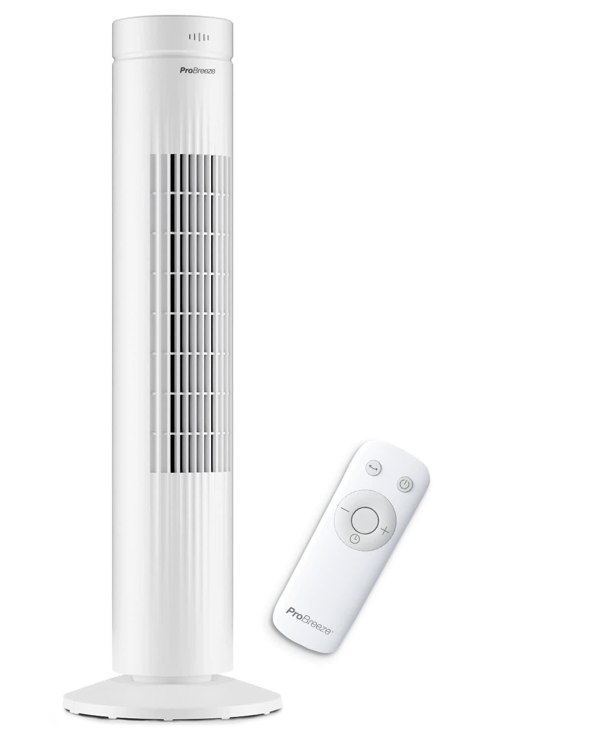 Pro Breeze 30" Tower Fan with 7-Hour Digital Timer, Remote Control, 3 Cooling Fan Modes & LED Light Indicator - Powerful & Energy-Efficient Electric Fan for Home and Office - White