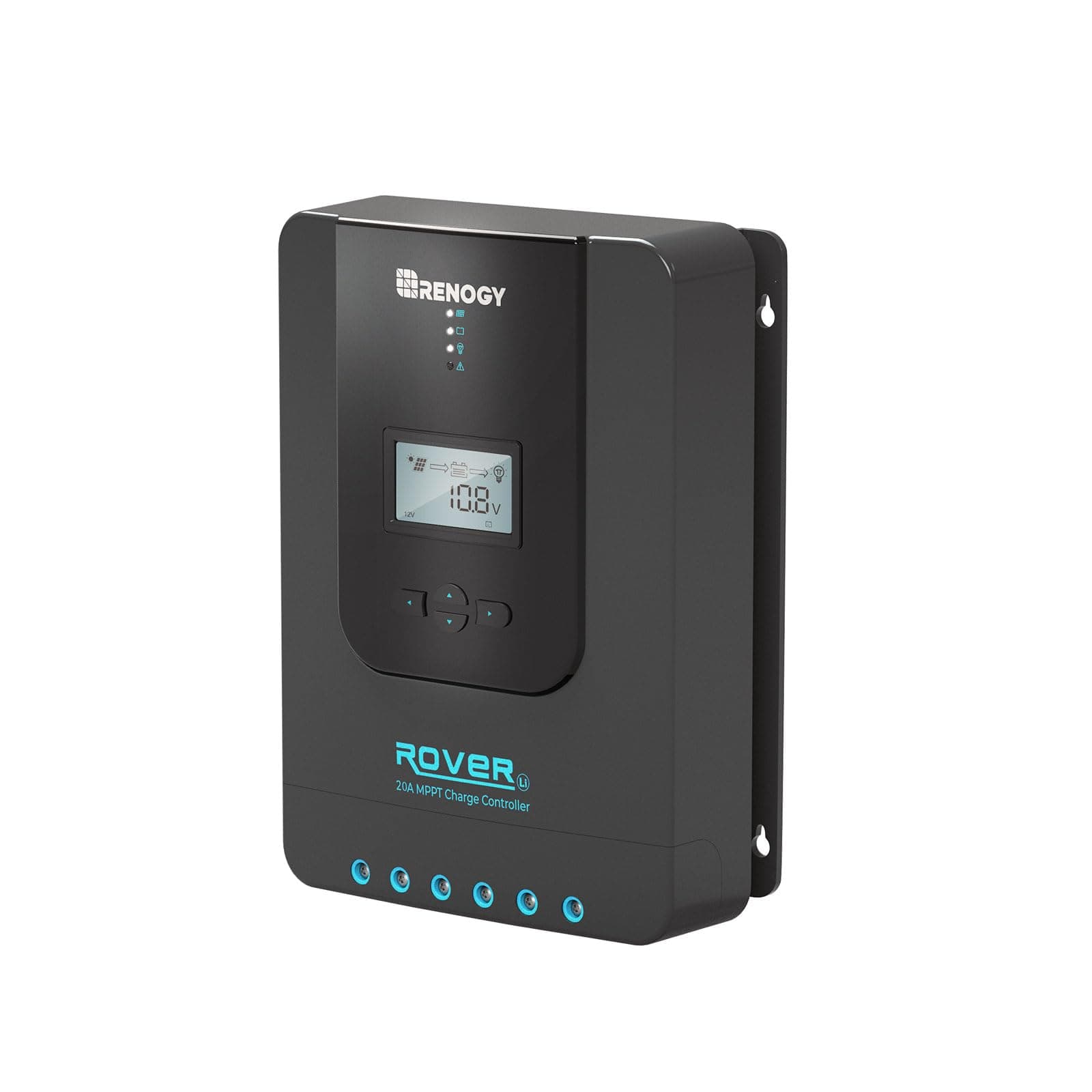 Solar Charge Controller Rover 20A 12V24V Auto DC Input MPPT Charge Controllers for Solar Panels Adjustable LCD for Gel Sealed Flooded Lithium Batteries