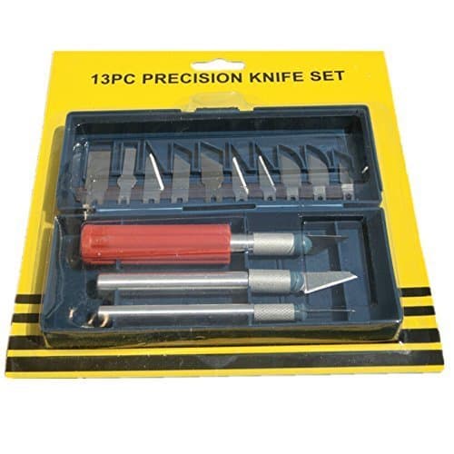 Hobby Precision Carving Razor Tool Set Kit Plus Case X-Acto Crafts Scraps, 13 Piece