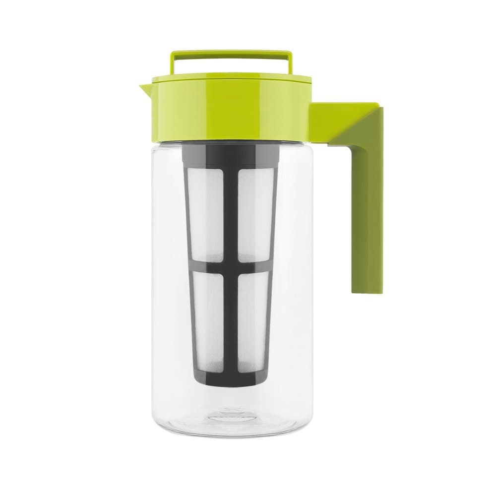 Takeya Flash Chill Iced Tea Maker - Versatile Tea Brewer for Loose/Bagged Tea - Patented Flash Chill Tech Hot/Cold Use BPA-Free Tritan Dishwasher Safe - Airtight Lid Made in USA - 1 Quart/Avocado