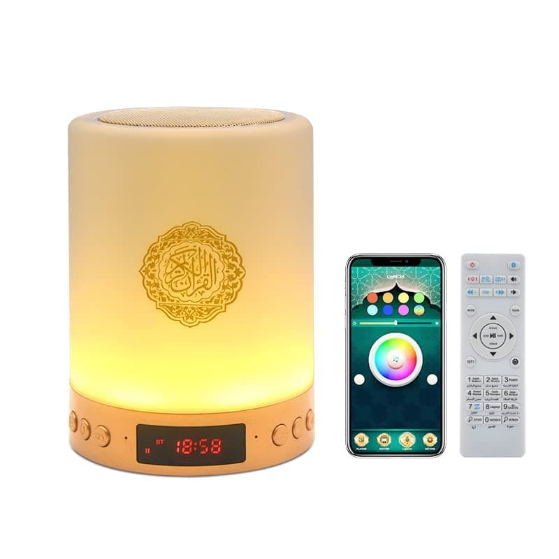 Quran Speaker with Remote Control,Portable LED Bluetooth Touch Cube MP3 Music Player Night Light Rechargeable Speaker