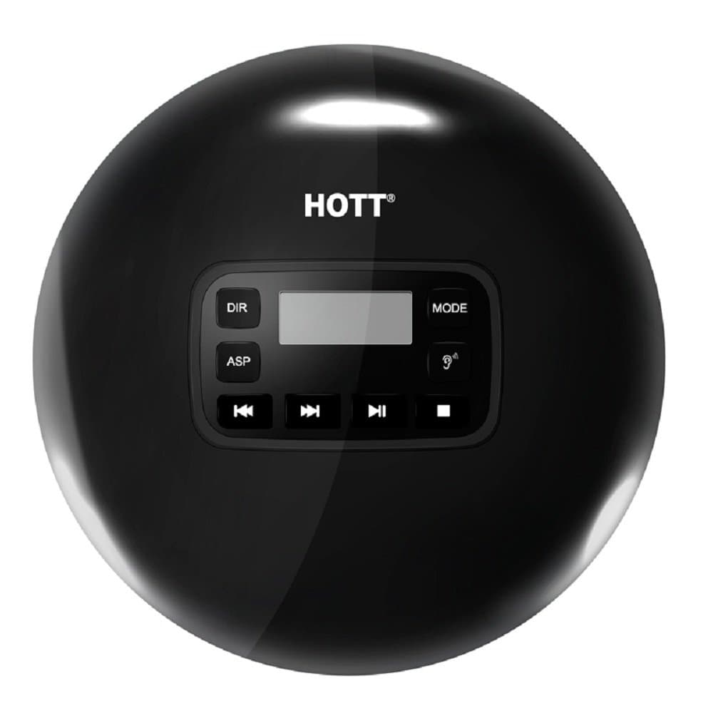 Portable Compact CD Player with LCD Display, Personal Compact Disc Player with Stereo Earbuds and Power Adapter, Electronic Skip Protection Anti-Shock Function