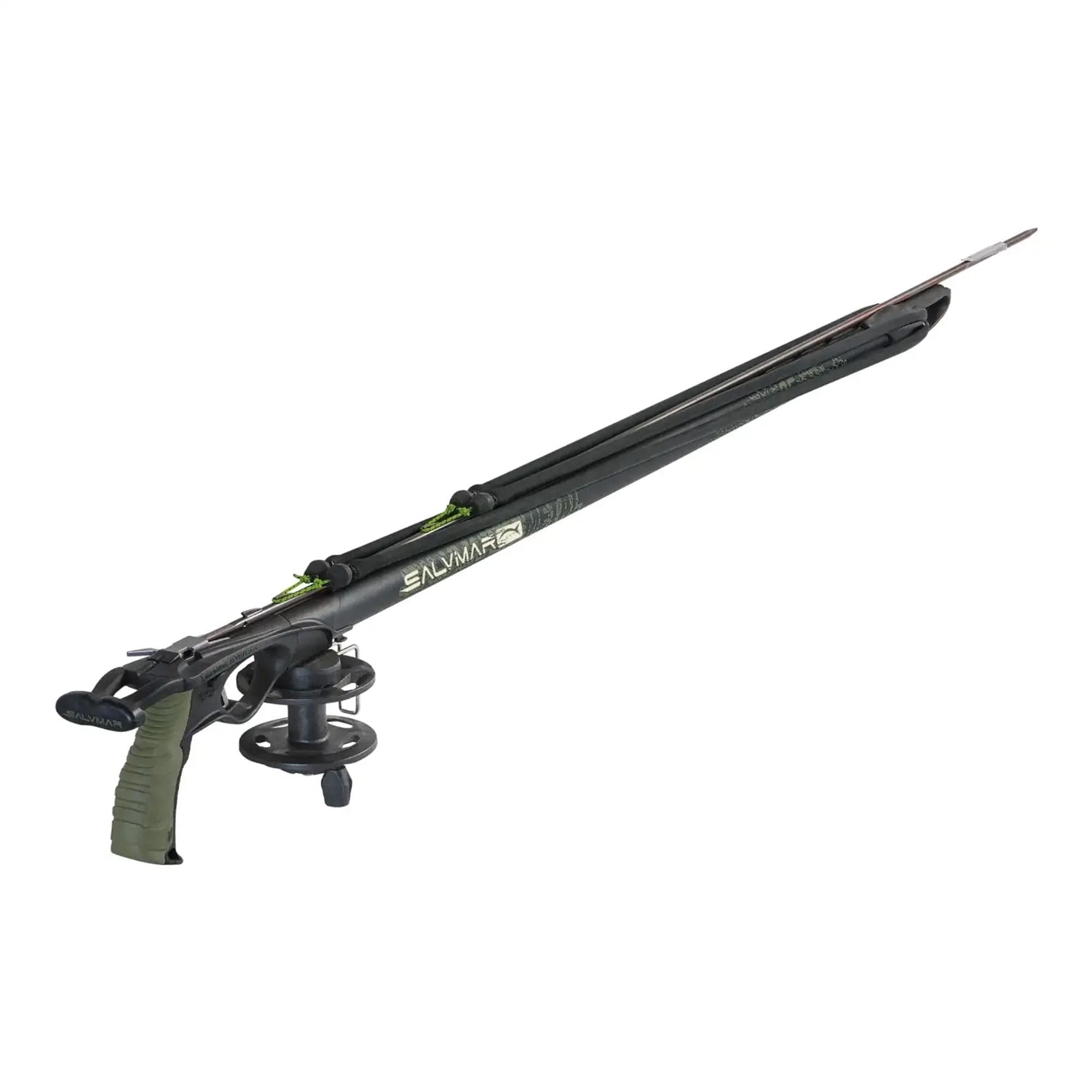 Metal Speargun for Spearfishing - Underwater Hunting Spear Gun with Anodized Aluminum Barrel with Enclosed Track, Double 14 mm Elastics, Stainless Steel Release System