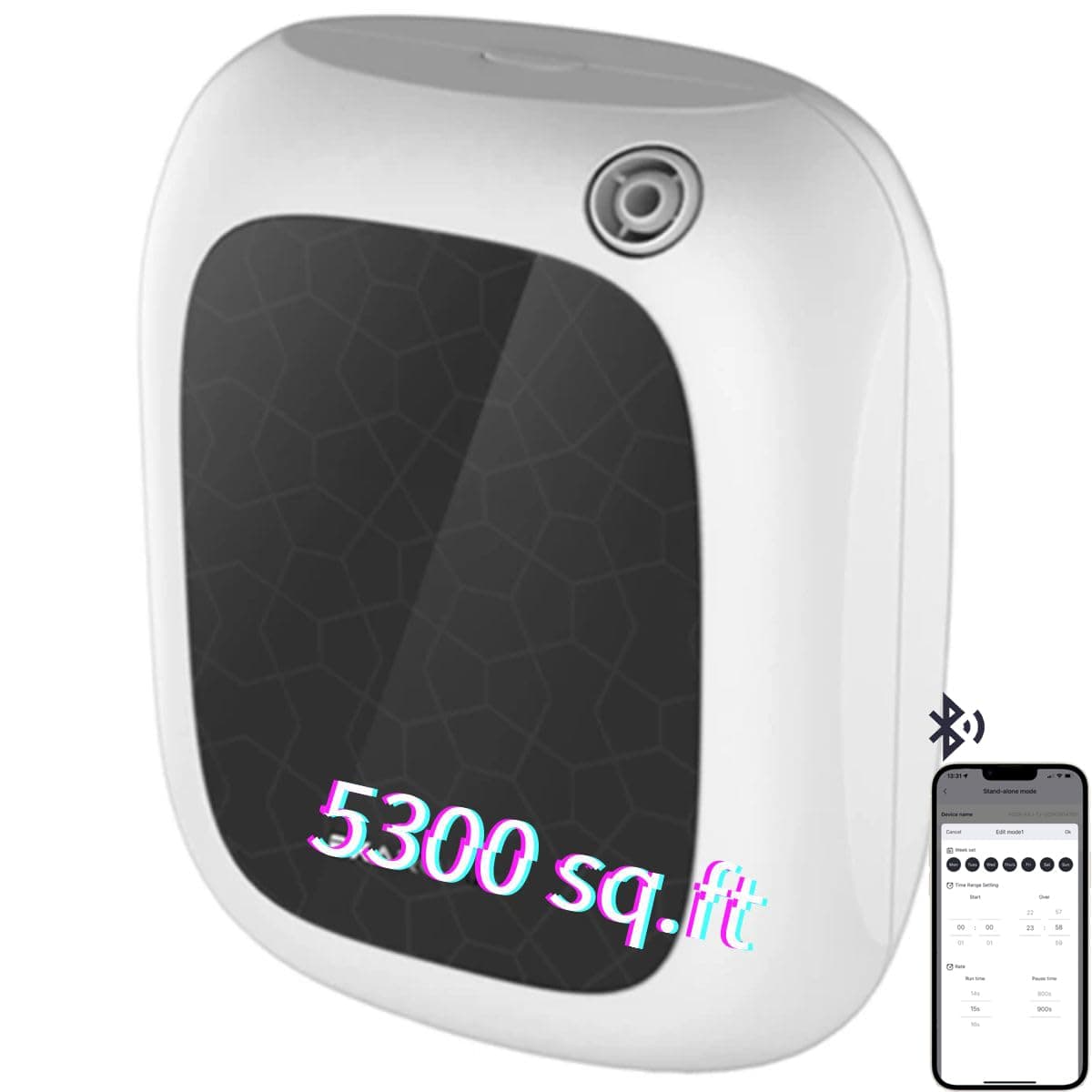 DIFFMELY Business Aromatherapy Scent Collection Diffuser - Area 5300 sq.ft, 6.8Fl Oz/200ml, Bluetooth Control, X200 White,