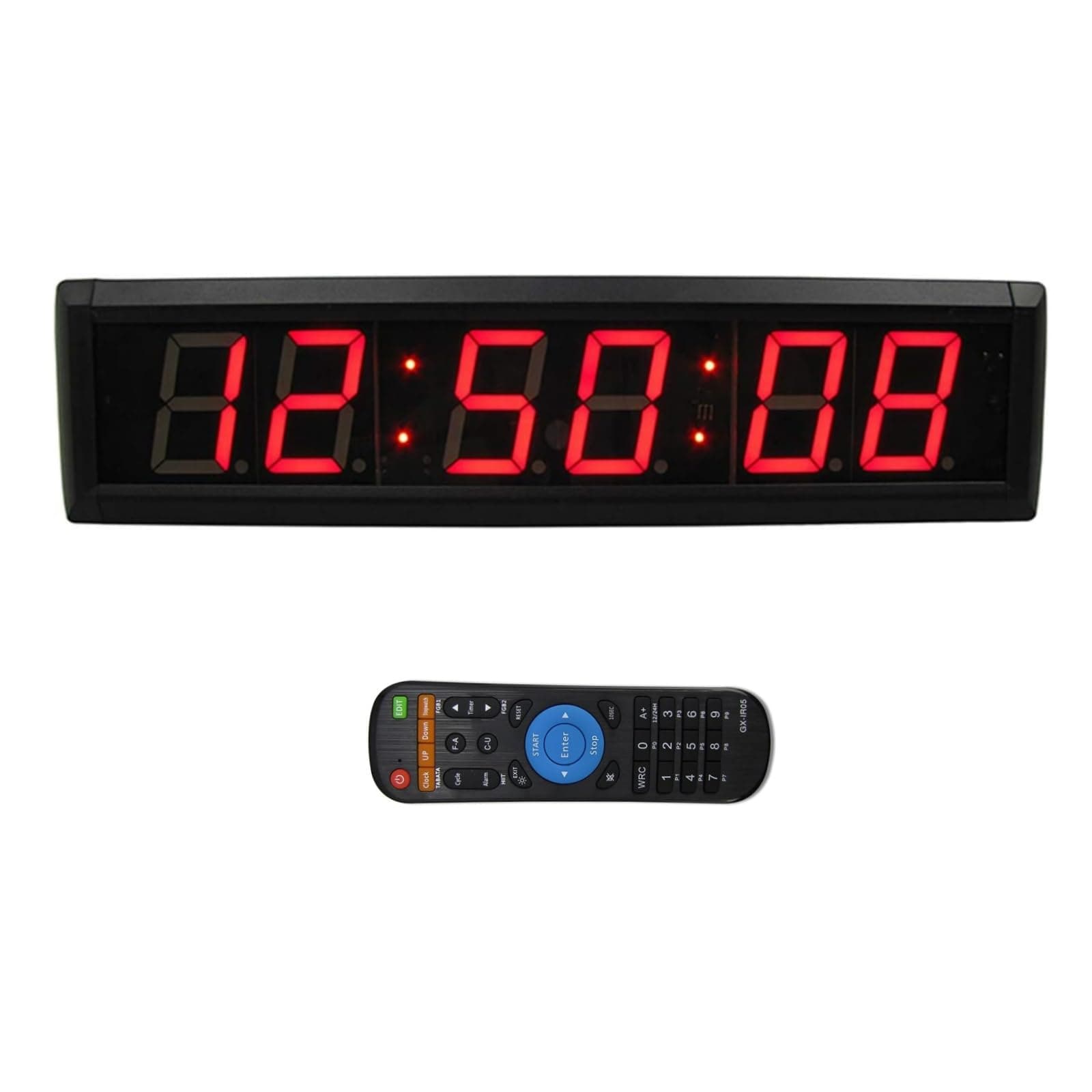 - Large Digital Wall Clock with Remote Control, LED Stopwatch Timer, Countdown,Count Up, 12/24 Hour Switchable Time Clock for Home Gym Living Room Office Garage Decor (Red,16.3" x 3.9")