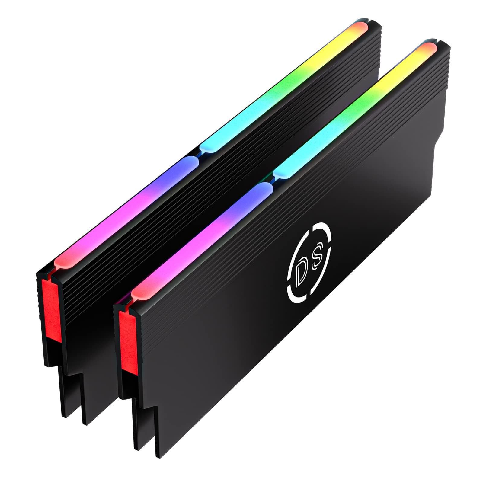 Auto Changer Rainbow Color RAM Shell Memory Glowing Heatsink for Computer, LED Cooling Vest Fin Heat Sink for DDR3 DDR4 (M Series)
