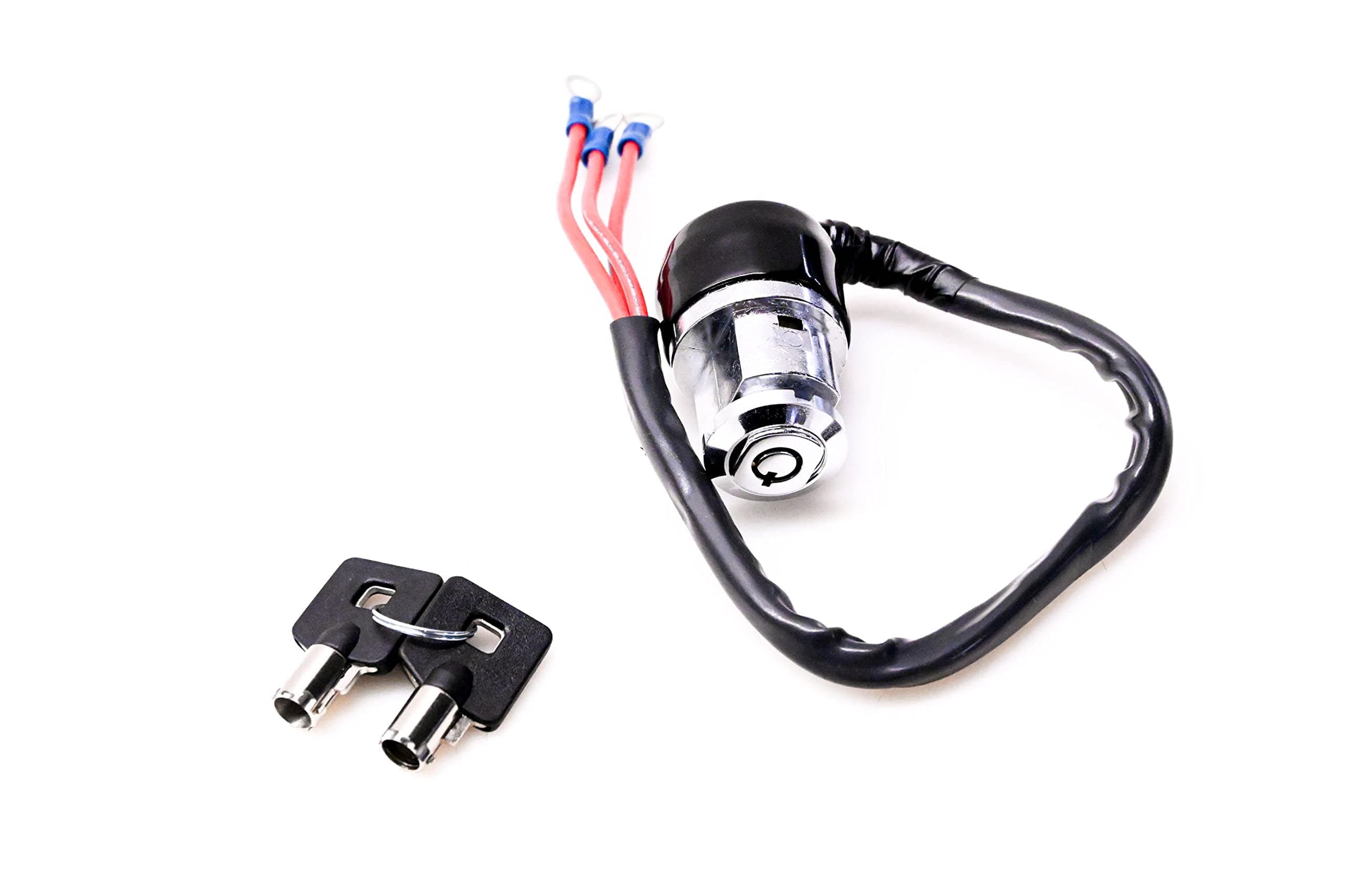 Chrome 3 Position Ignition Switch for Harley-Davidson Dyna, FX & Sportster Models - Round Key