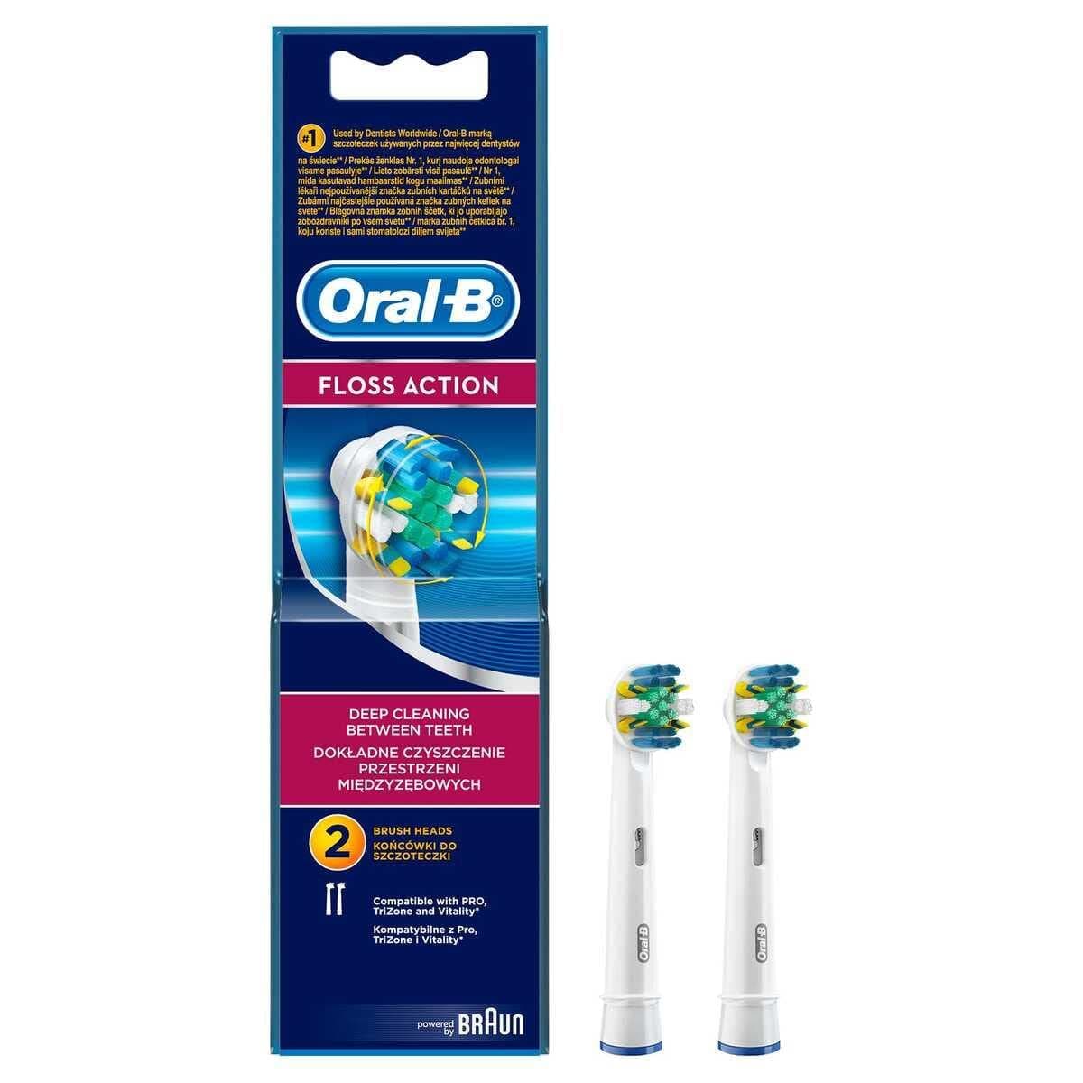 Oral-B EB 25-2 Floss Action Replacement Brush Head, Pack of 2