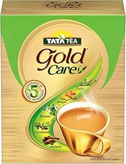 Tea Gold Care, Rich In Taste, Goodness Of Elaichi, Ginger, Tulsi, Brahmi & Mulethi, Black Tea, 250gram, Powder