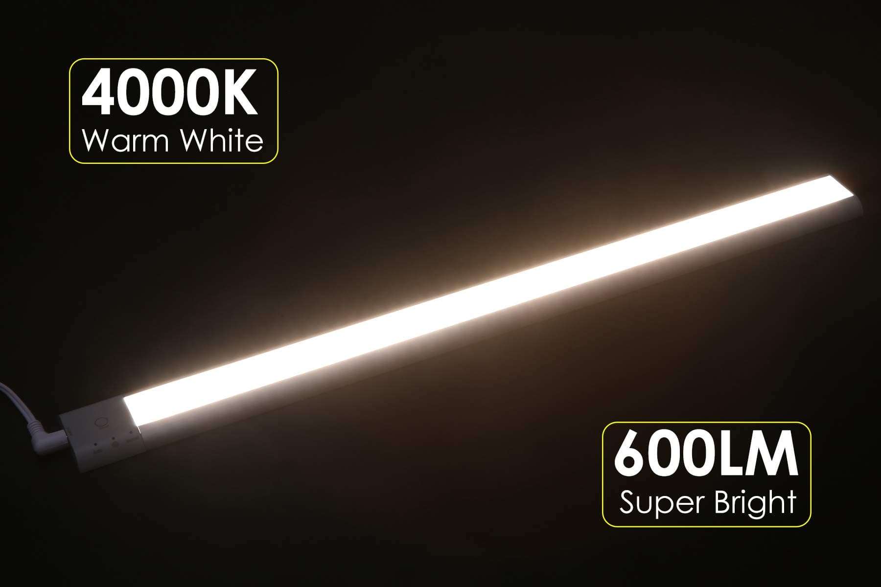 Plug In Under Cabinet lighting with Radar Motion Sensor LED Workbench Light with Cord for Kitchen Under Counter light with Touch Control, 18 Inch, 4000k, 600 Lumen(with UL Plug)