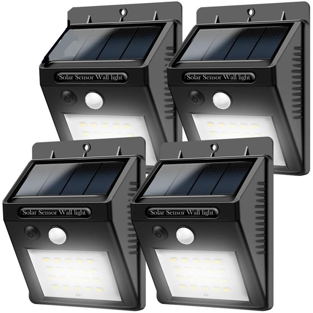 Solar Lights Motion Sensor 4pack,400LM 20LED Security Lights ,Wireless Outdoor Waterproof Garden Security Wall Lights Solar Powered Spotlight for Outdoor Gate,Yard,Steps,Patio,Fence,Driveway,Garden