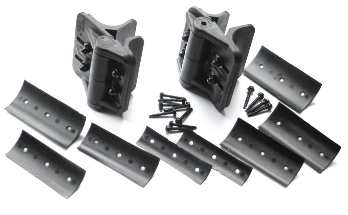 Cornerstone Black Nylon Polymer Self-Closing Adjustable Hinges for Round Posts | Fasteners Included | 2 Hinges Included | CH200FR-BK