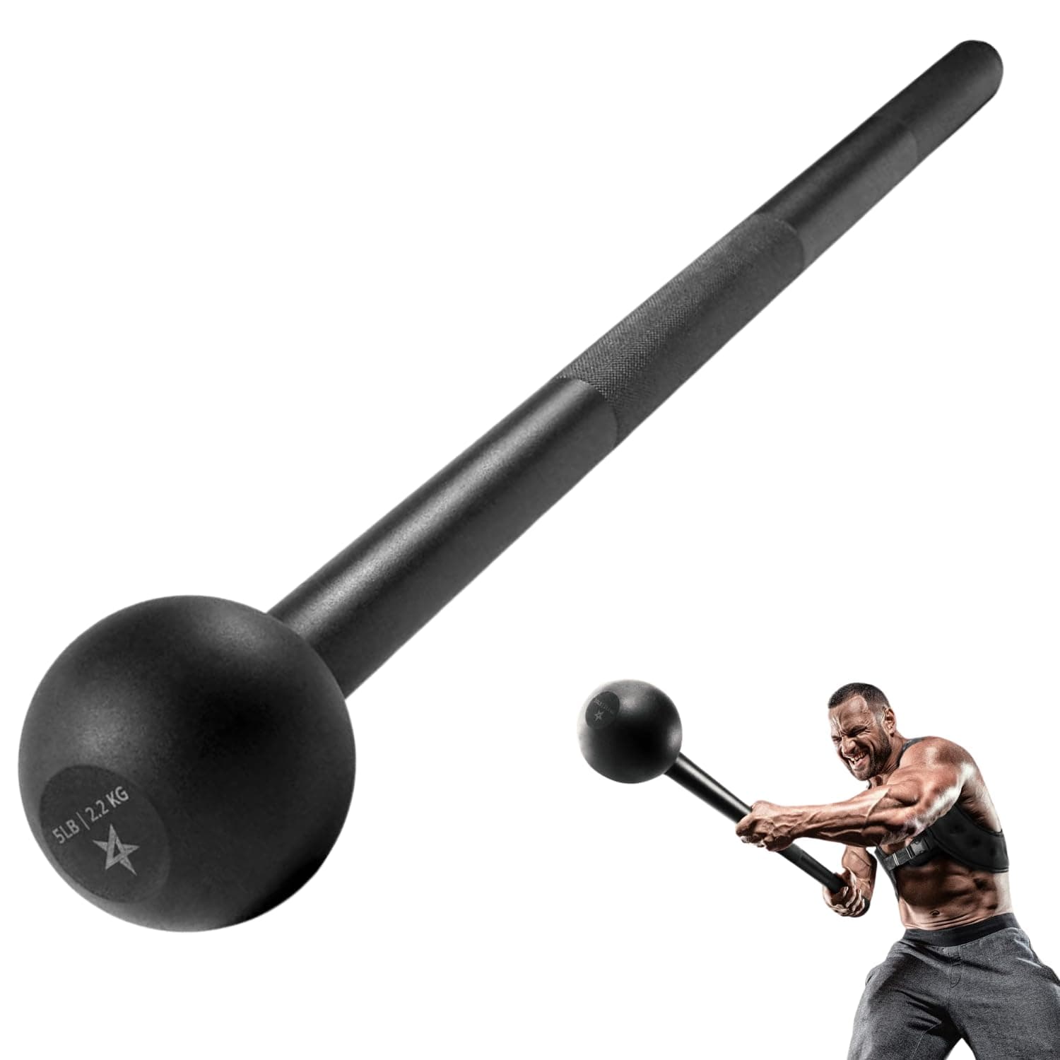 Steel Mace Bell for Strength Training, Support Full Body, Muscles, Shoulder, Grips & Forearms Workouts, Stretching 5, 7, 10, 15, 20, 25, 30 LB For Woman & Man