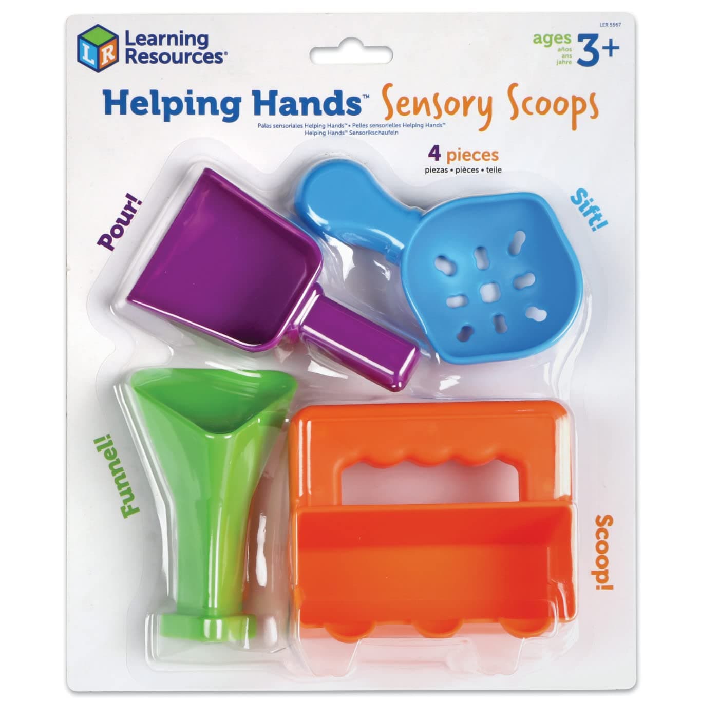 Helping Hands Sensory Scoops - Fidget Sand Toys, Water Bin Play, Tool Set, Fine Motor Games, Toddler Daycare Essentials, Homeschool Preschool