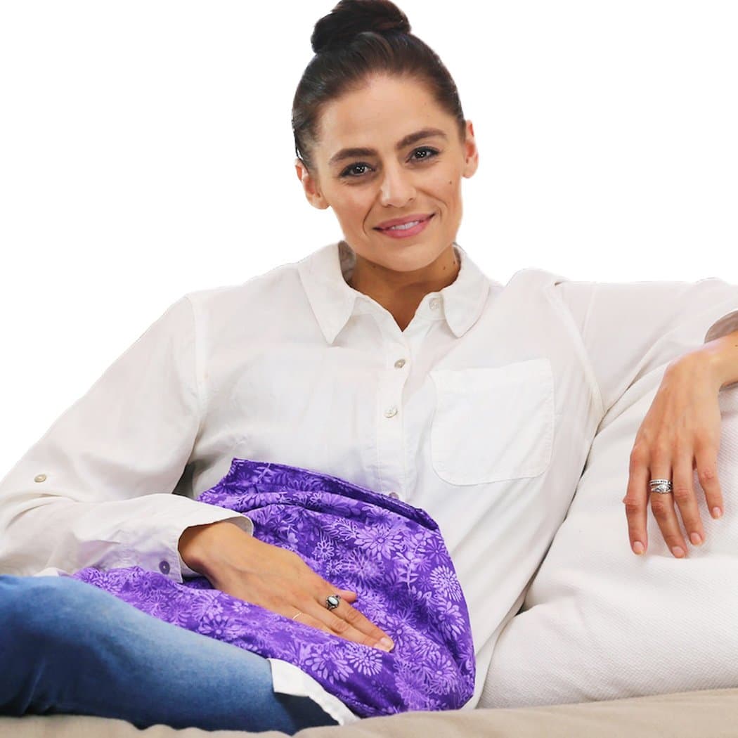 Large Microwavable Heating Pad and Cold Pack by Hot Pockets - All Purpose Microwave Heat Pack for Pain Relief, Sore Muscles, Cramps Relief, Warmth and Relaxation - Warm a Bed (Purple Flowers)