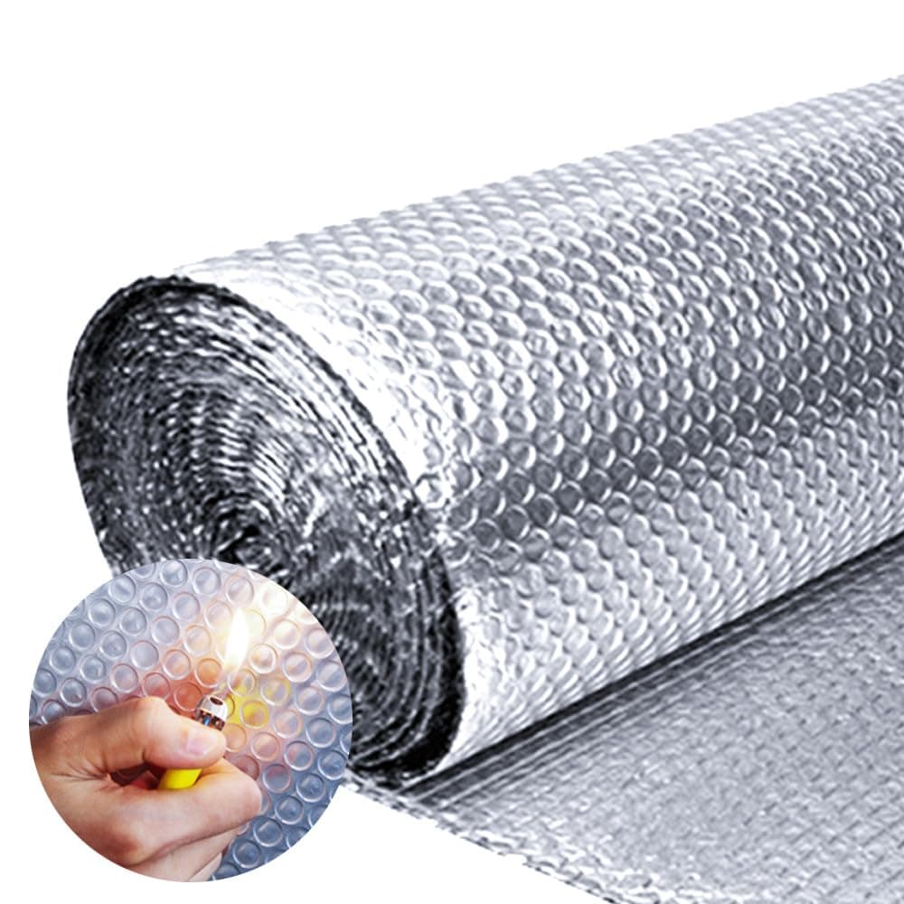 24"x 10 Ft Reflective Window Insulation ,Rv Insulation for Keep Heat, Double Reflective Insulation Fireproof B2 Thermal Insulation Roll for Winter Weatherproof Attics, Windows, Garages RV's, Ducts
