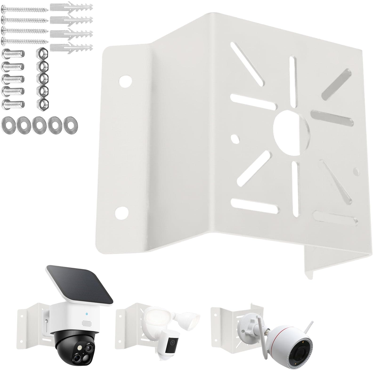 Exterior Wall Corner Mount Bracket Solid Metal for Surveillance Systems, Corner Mount Holder for Security Cameras Installing to Reach A Wider View Angle