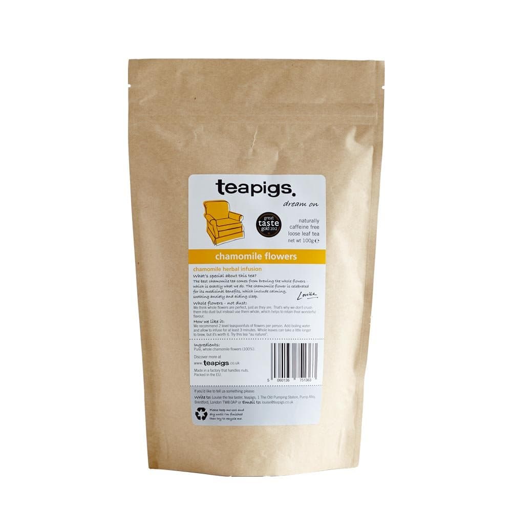 Teapigs Chamomile Flowers Loose Tea Made With Whole Flowers, Natural Ingredients, Non-GMO, Caffeine-Free, Relaxing Blend – 1 Pack of 100g Loose Tea