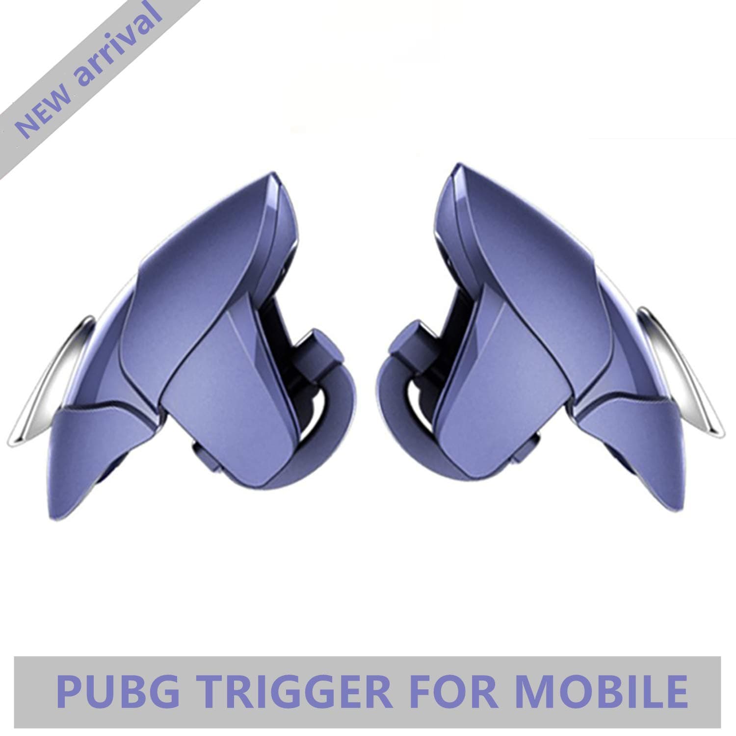 Nekrash Blue Shark Mobile Pubg Trigger- Controller Battle Royale Sensitive Shoot and Aim LT016BLG-Supports for All Android and iOS Phones-1 Pair-(Midnight Blue)