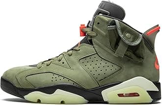 Nike Men's Air Jordan 6 Retro Cactus Jack Travis Scott, Medium Olive/Black/Sail/Univer, 11.5