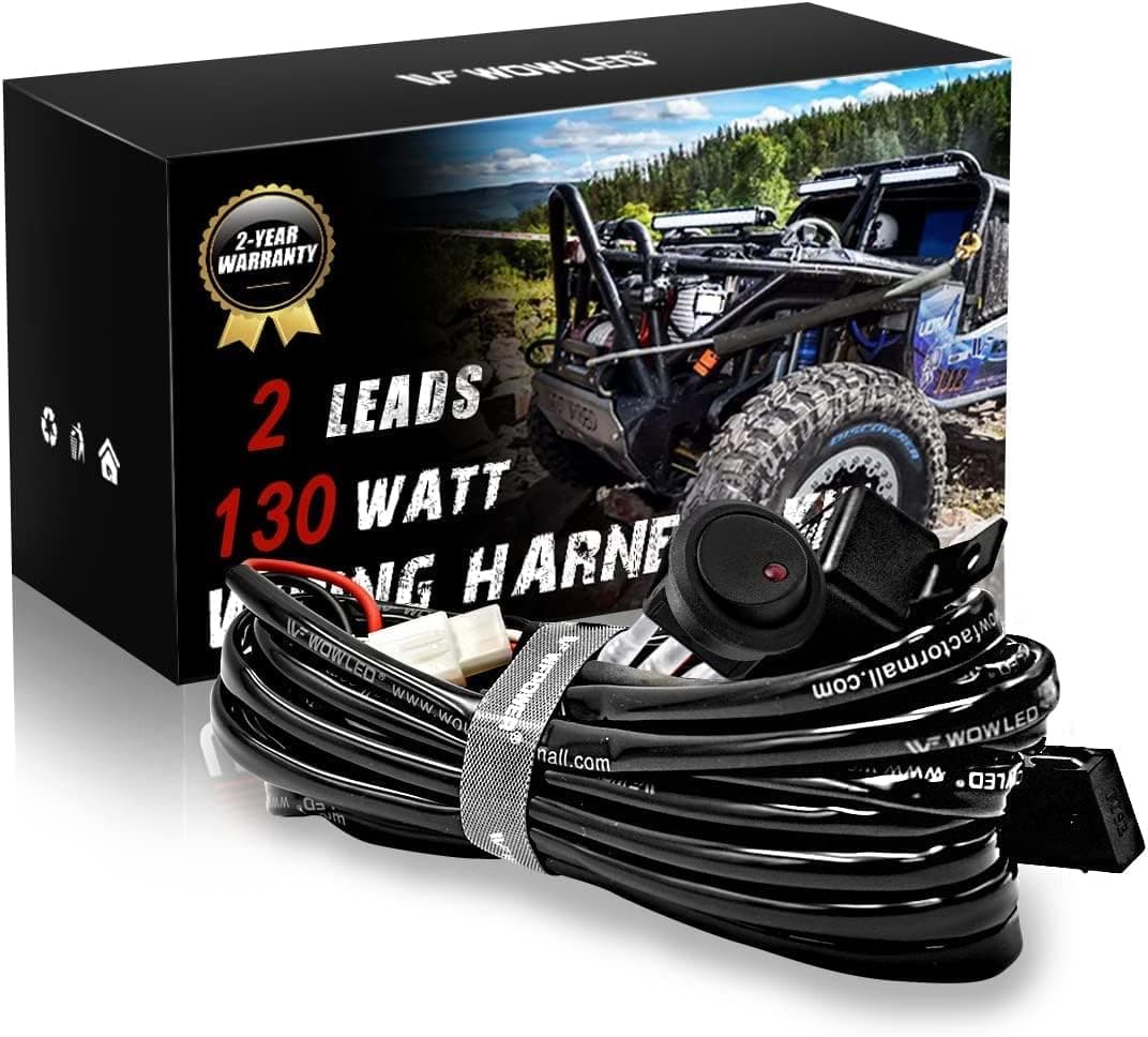 Wiring Harness Switch Relay Kit for Connecting 2 LED Truck Driving Light Bar SUV 4WD ATV