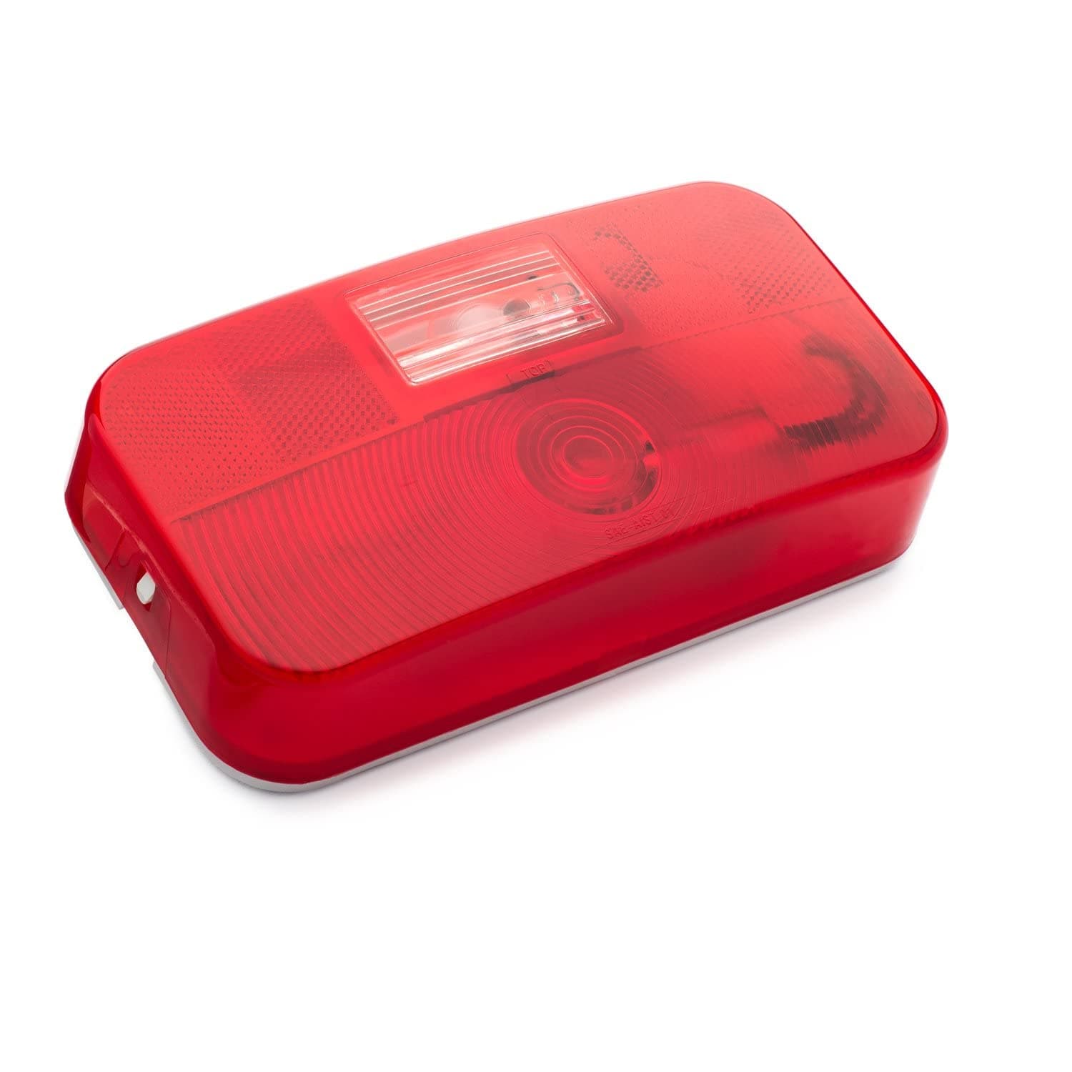 Lumitronics Red Surface Mount Tail Light For Safe Driving On The Road - RV Stop, Turn, Tail, Backup Light - White Base