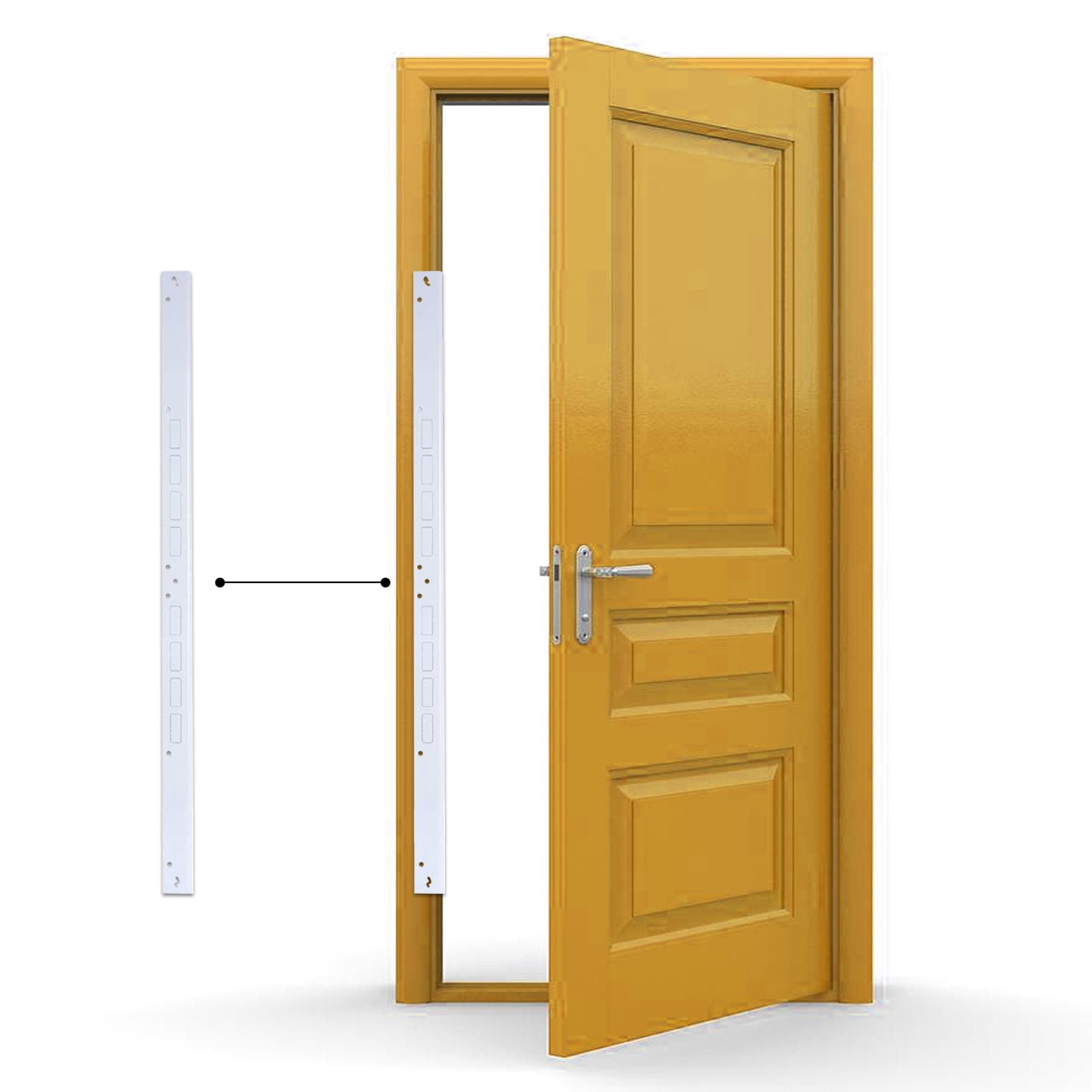 FIX-A-JAMB 40" Exterior Door Jamb Repair Kit – Door Frame Reinforcement, Heavy-Duty 18-Gauge Galvanized Steel, for Any Door with a Lock, White