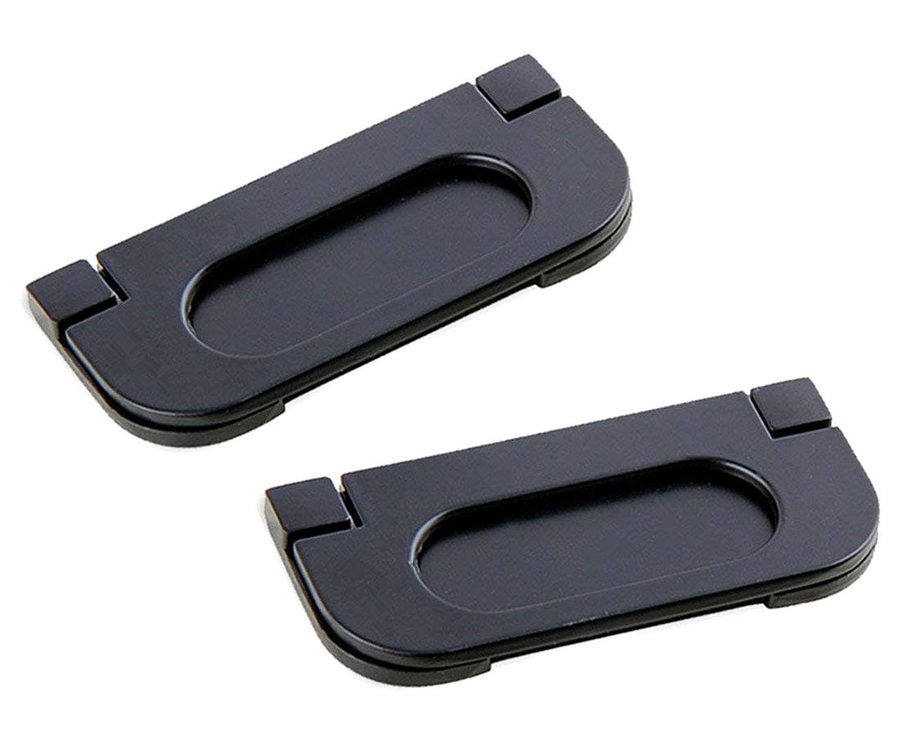 2-Pack Alloy Recessed Type Handle Flush Door Pull for Pocket Doors, Black Rustproof Recessed Finger Pulls for Sliding Doors, Cabinets, Drawers