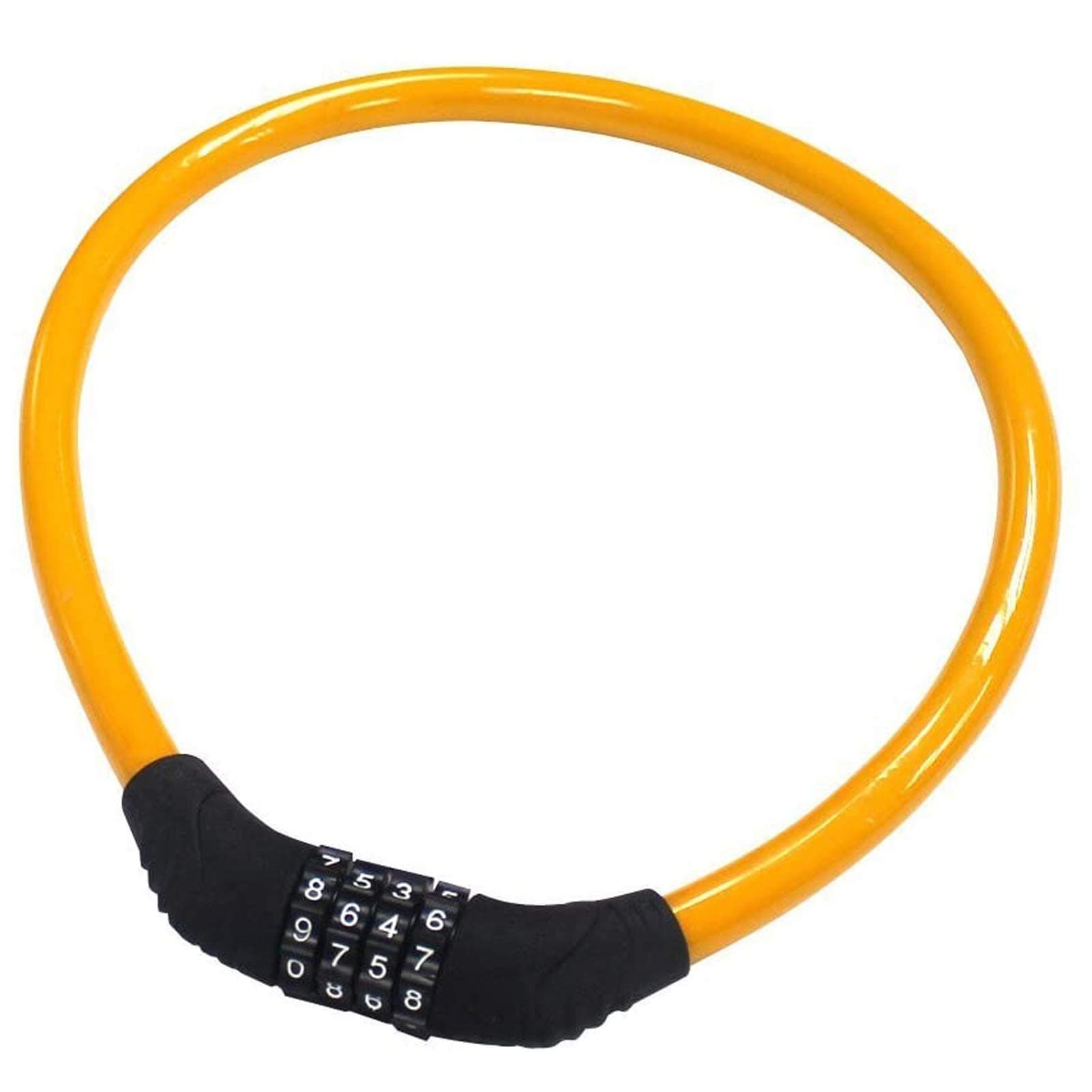 Security Bike Lock 4 Digit Resettable Combination Cable Lock for Bicycle , 2 Feet x 1/2 Inch (Orange)