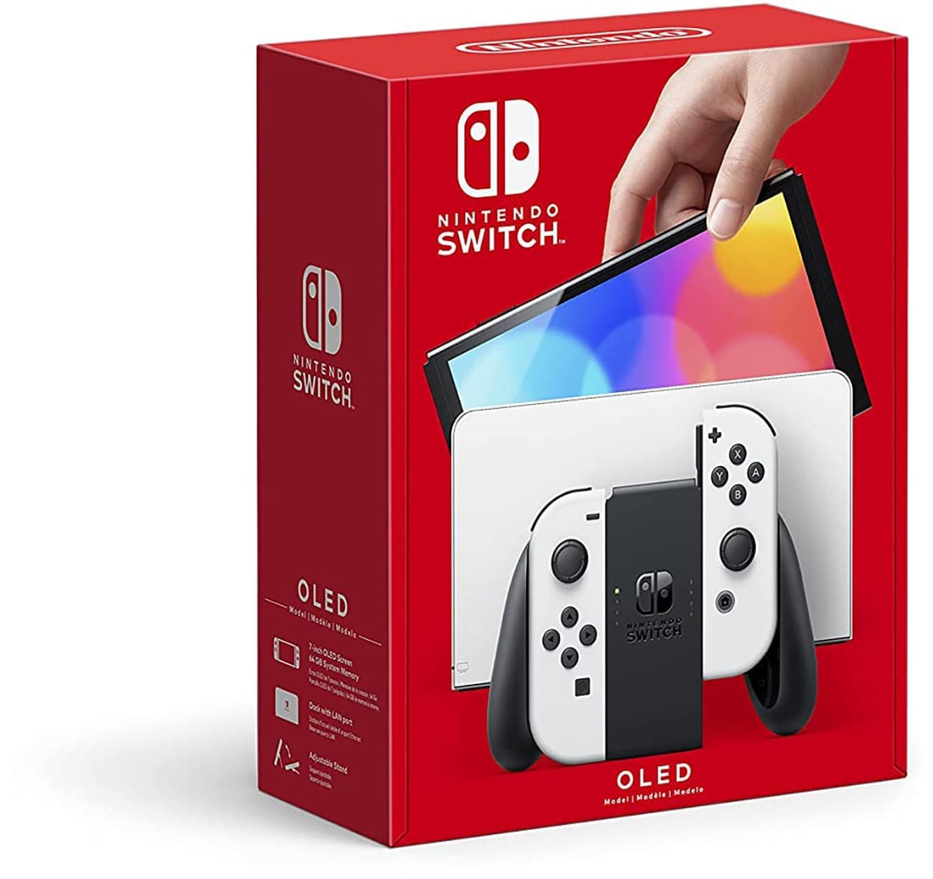 Nintendo Switch (OLED model) with White Joy-Con (Renewed)