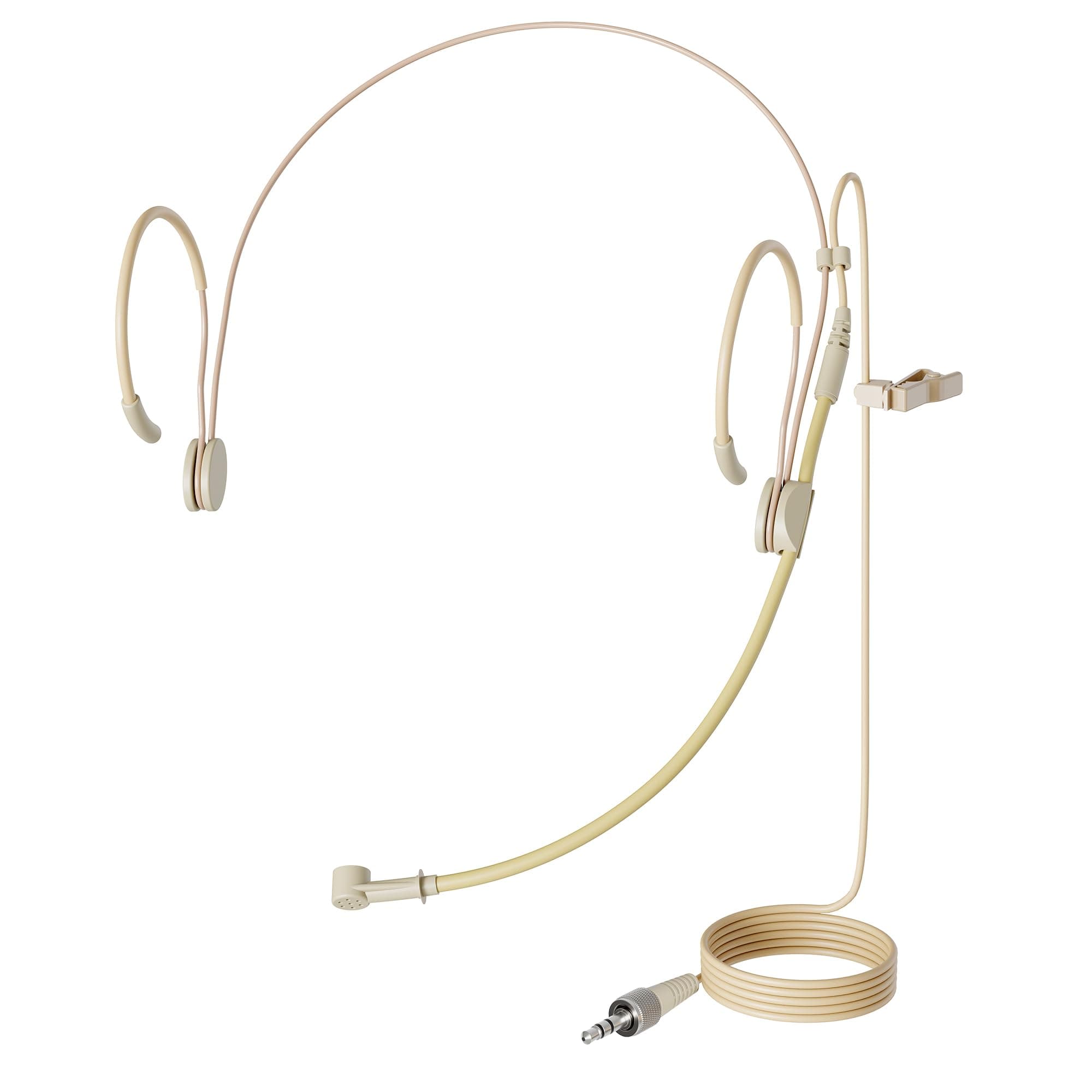 J K MIC-J 069 Earhook Headworn Headset Unidirectional Microphone Compatible with Sennheiser Wireless Microphone System - 1/8" TRS Locking Screw Plug