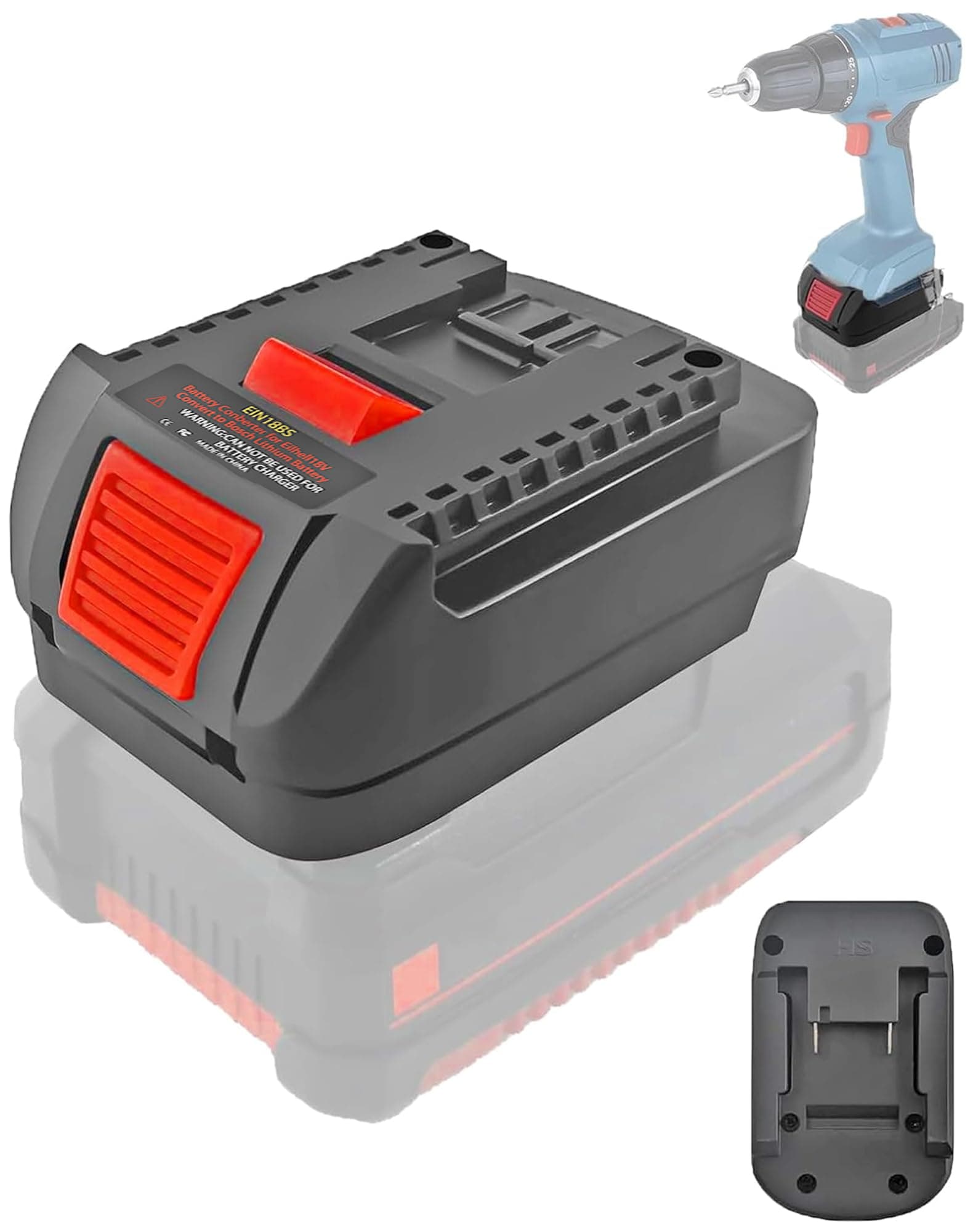 TPDL EIN18BS Battery Adapter Converter for Einhell 18 V Power X-Change Battery for Bosch Professional 18 V System Power Tool (Not PBA), Battery Adapter for Bosch GBA Tool