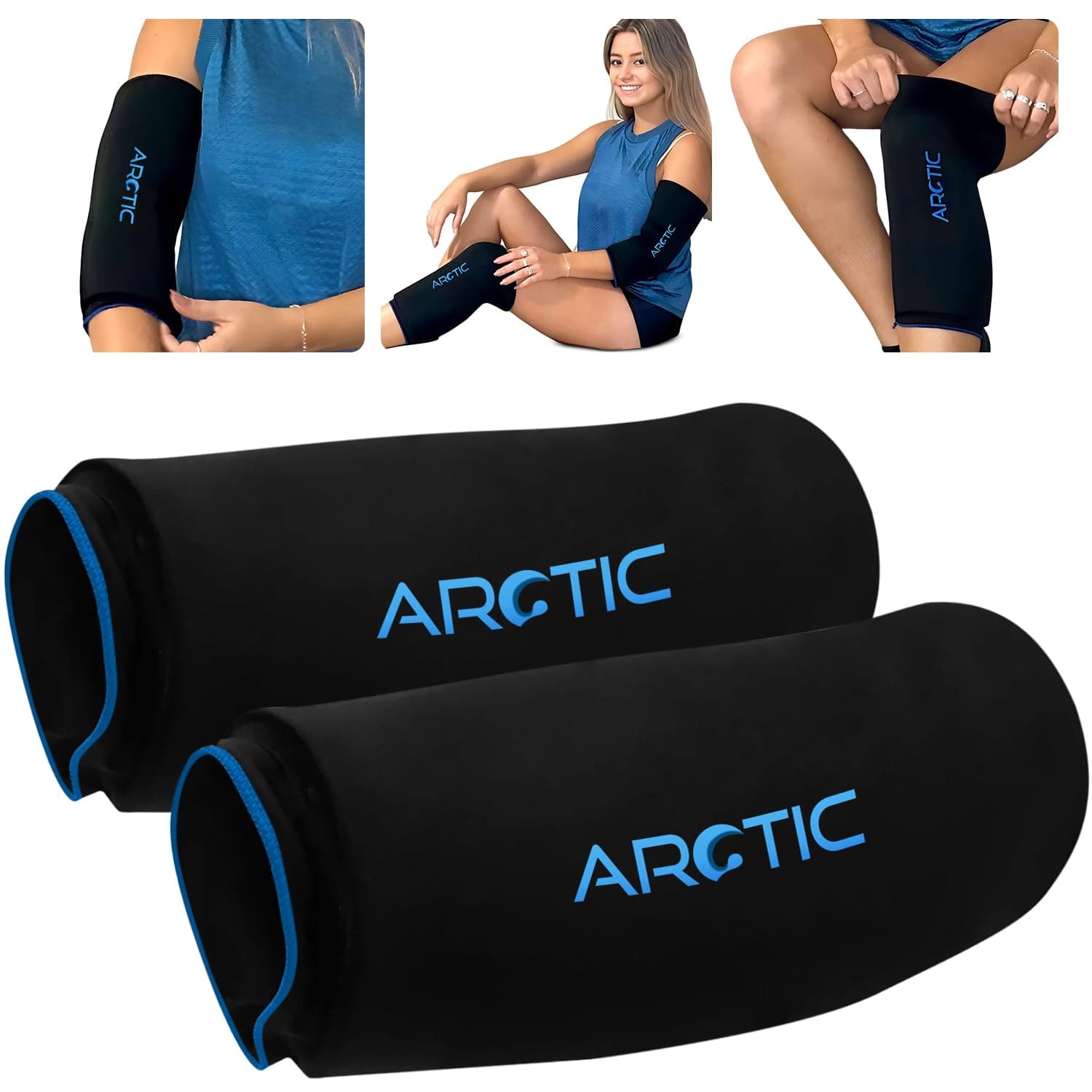 Value 2 Pack | Elbow Ice Pack Wrap & Knee Ice Pack Wrap - Reusable Gel Ice Sleeves, Leg Ice Compress, Arm Ice Sleeve, Elbow Ice Compression Wrap - Cold and Heat Therapy for Injuries