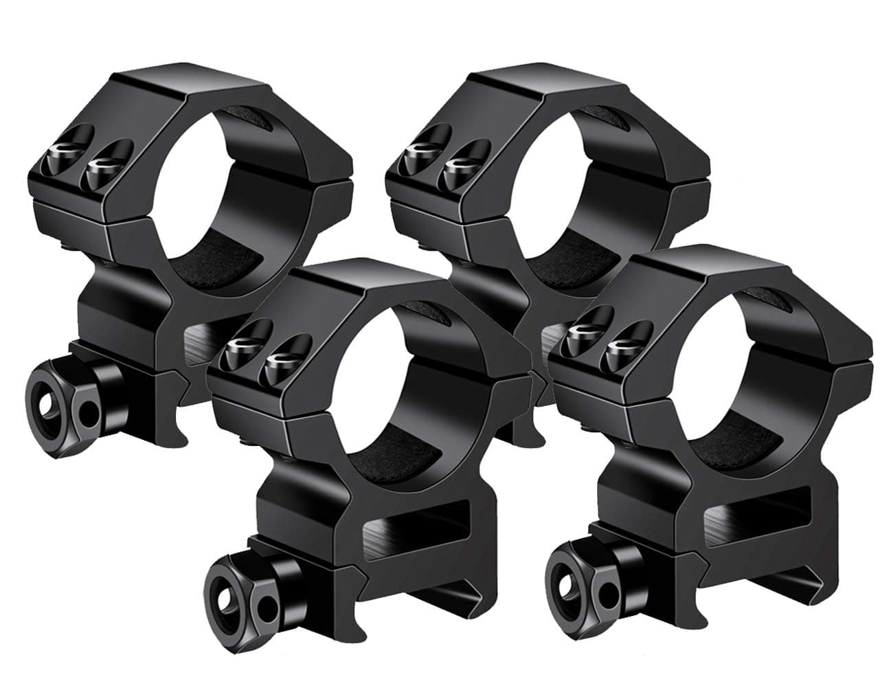 TACwolf 4 Pack Scope Rings 1 Inch Medium Profile Scope Mounts for Picatinny Weaver Rail