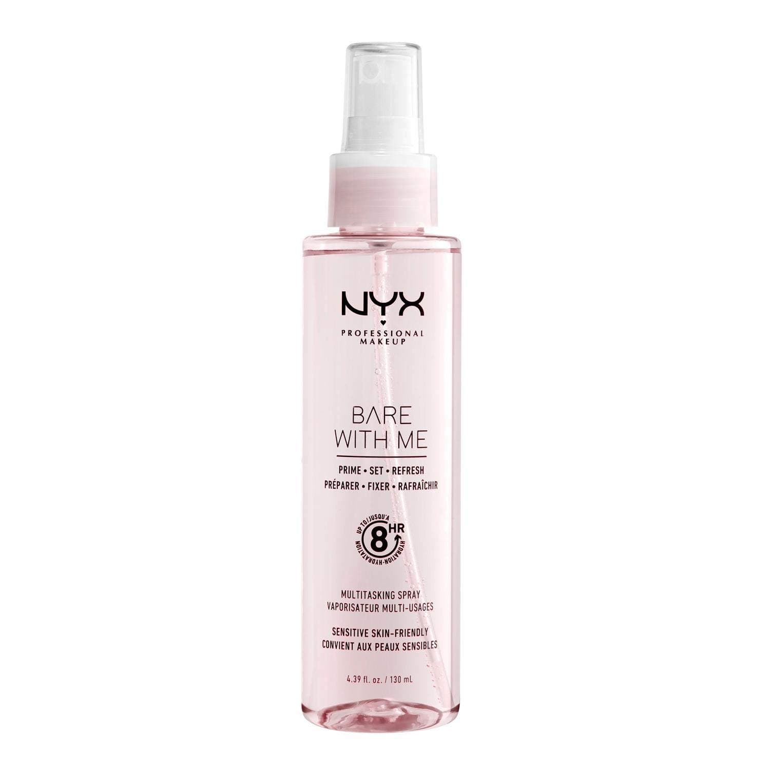 NYX Professional Makeup Bare with Me Prime, Set, Refresh, Multitasking Spray - Spray on Makeup Primer, Foundation Setting Spray and Refreshing Spray, 130 ml