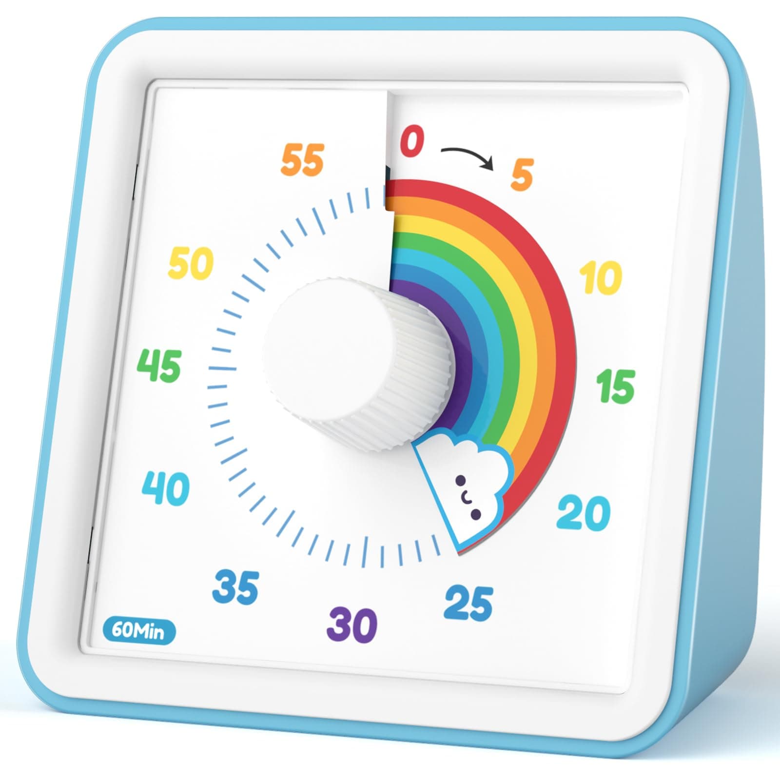 Visual Timer for Kids, 60 Minute Visual Countdown Timer for Classroom Teaching Cooking, Kids Time Management Tools with Silent Operation & Rainbow Pattern Design