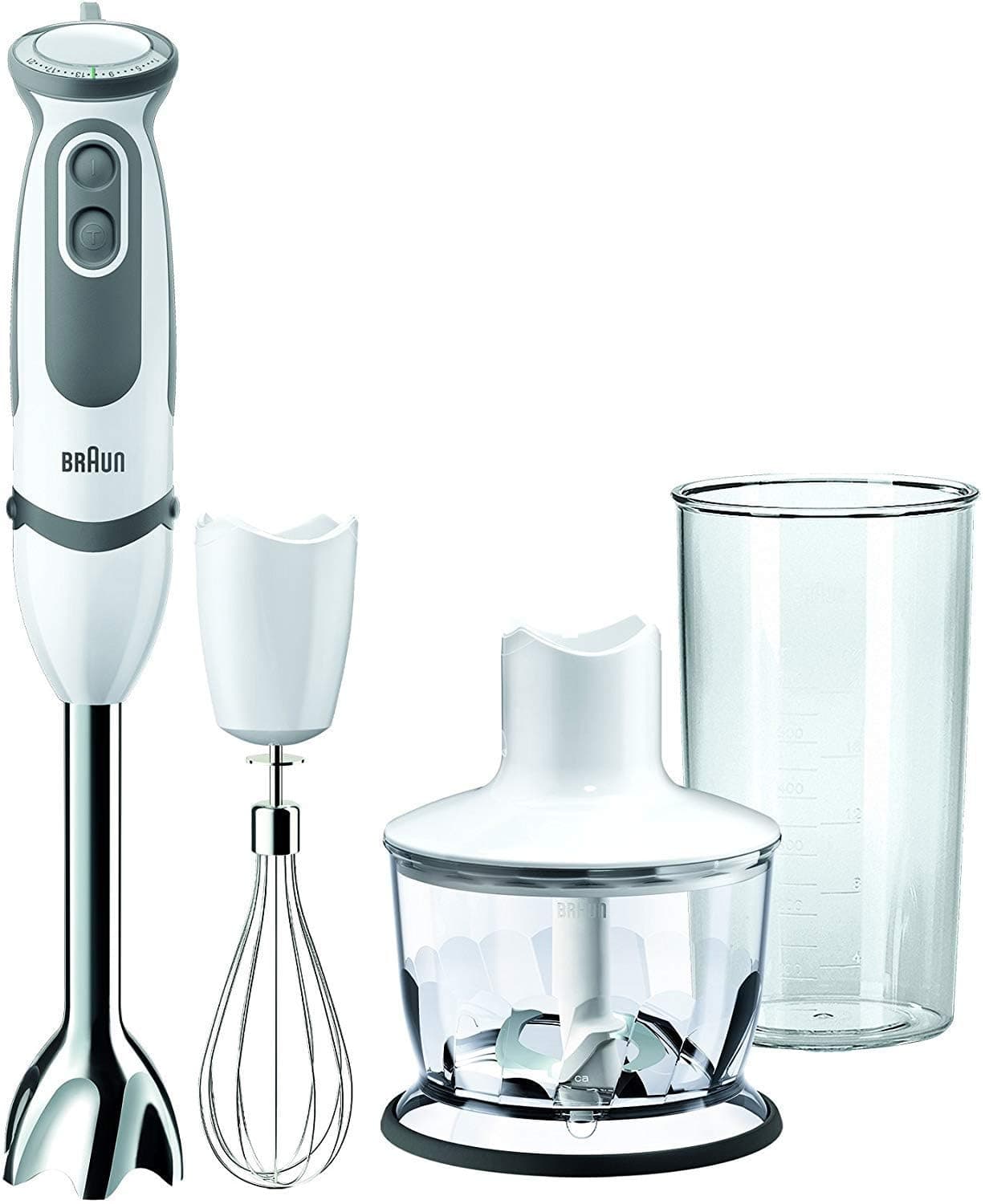 MultiQuick 5 Vario MQ5235 Hand Blender, Sauce Mixer, BPA-Free Plastic Beaker - White/Grey