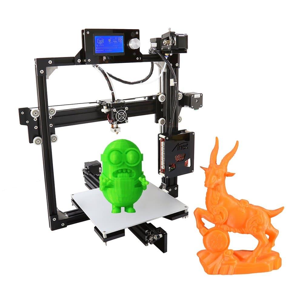 Anet A2 3D Printer Kits High Precision Desktop DIY Self Assembly LCD Screen Aluminum Alloy Frame Reprap i3 with 8GB SD Card Printing Size 220220220mm Support ABS/PLA/Hip/PP/Wood Filament
