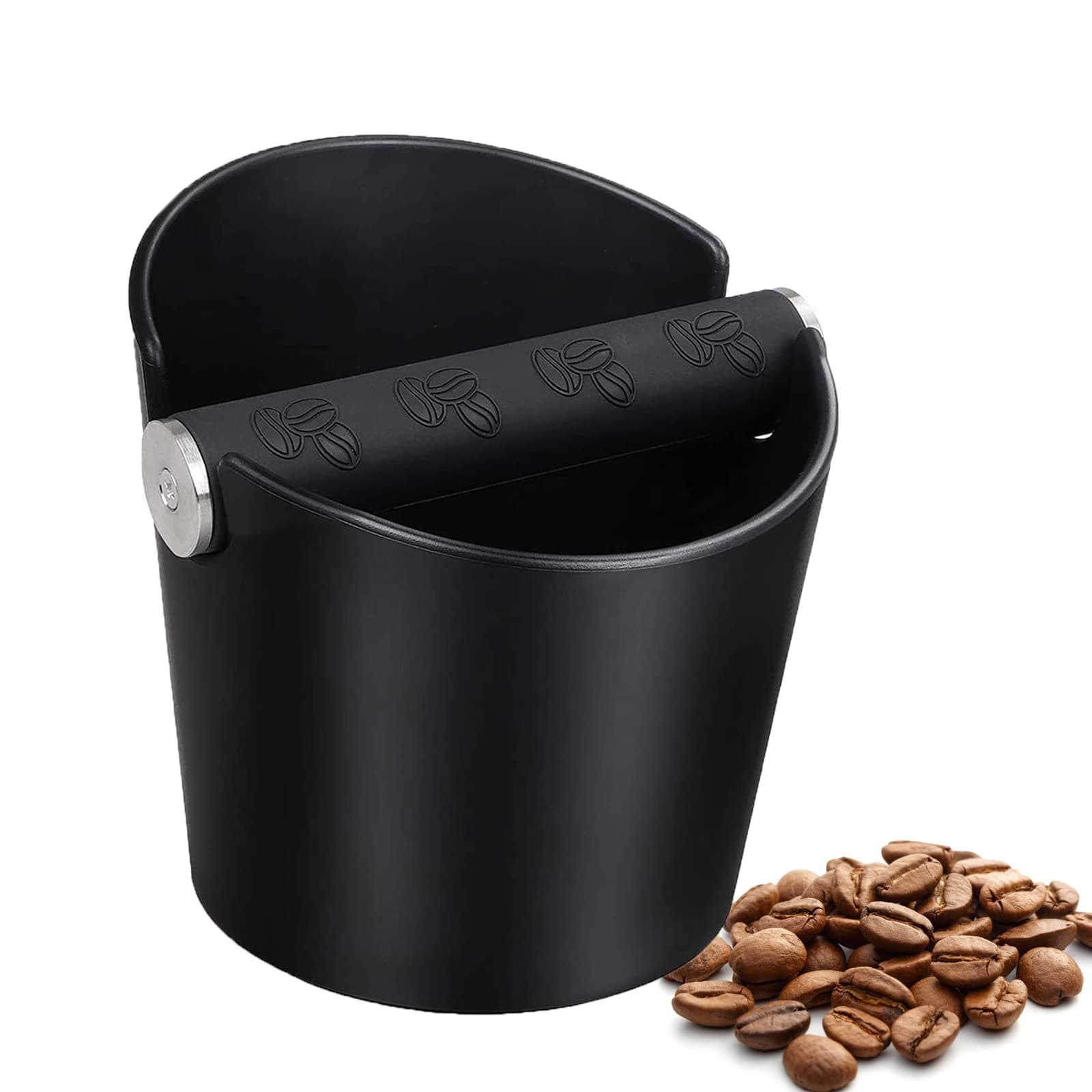 Coffee Knock Box - 4.8 Inch Espresso Grounds Bin With Removable Metal Bar, Shock-Absorbent Barista Accessory for Coffee Machines